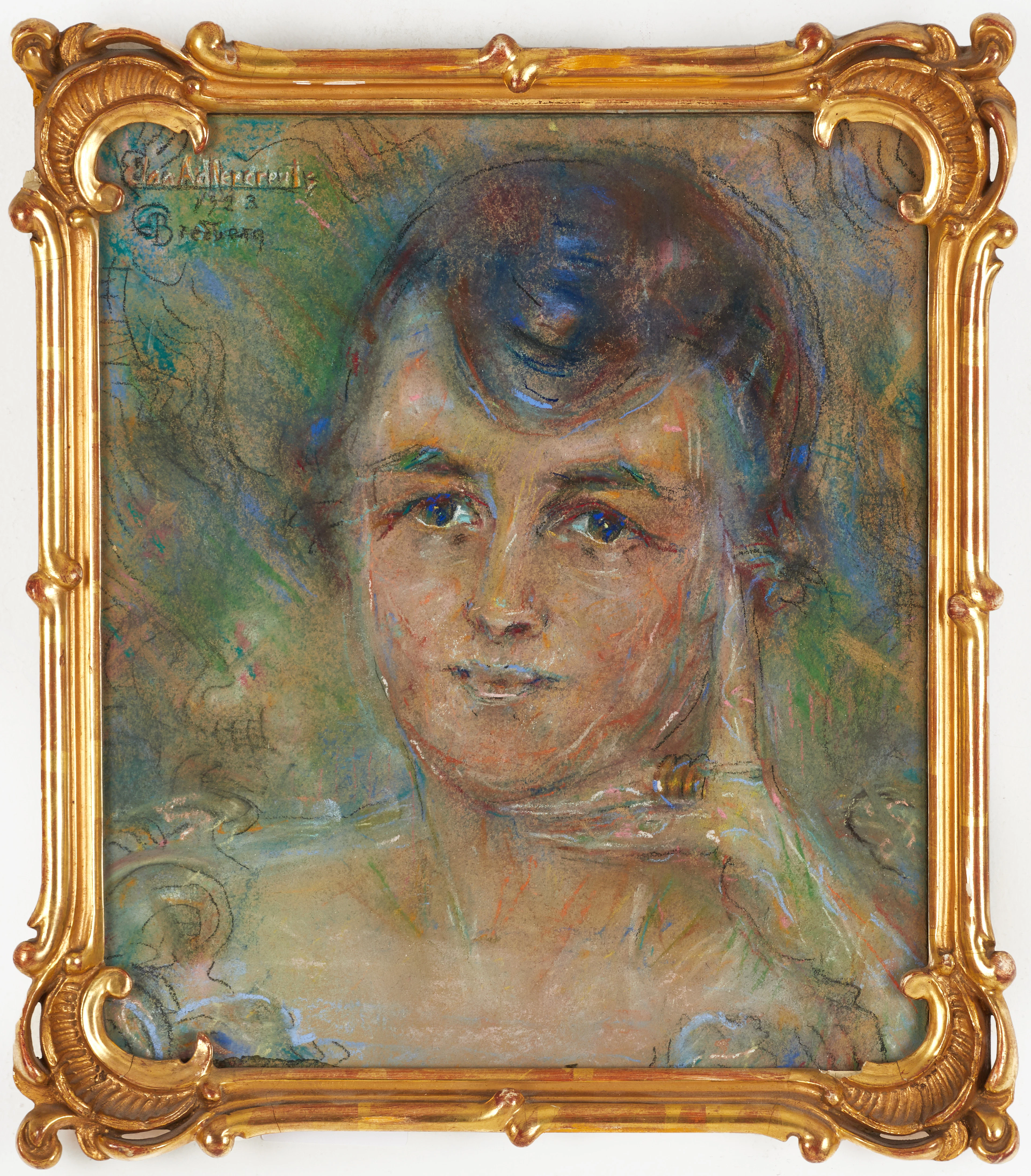 MINA CARLSON-BREDBERG (1857-1943), Porträtt föreställande konstnärinnan