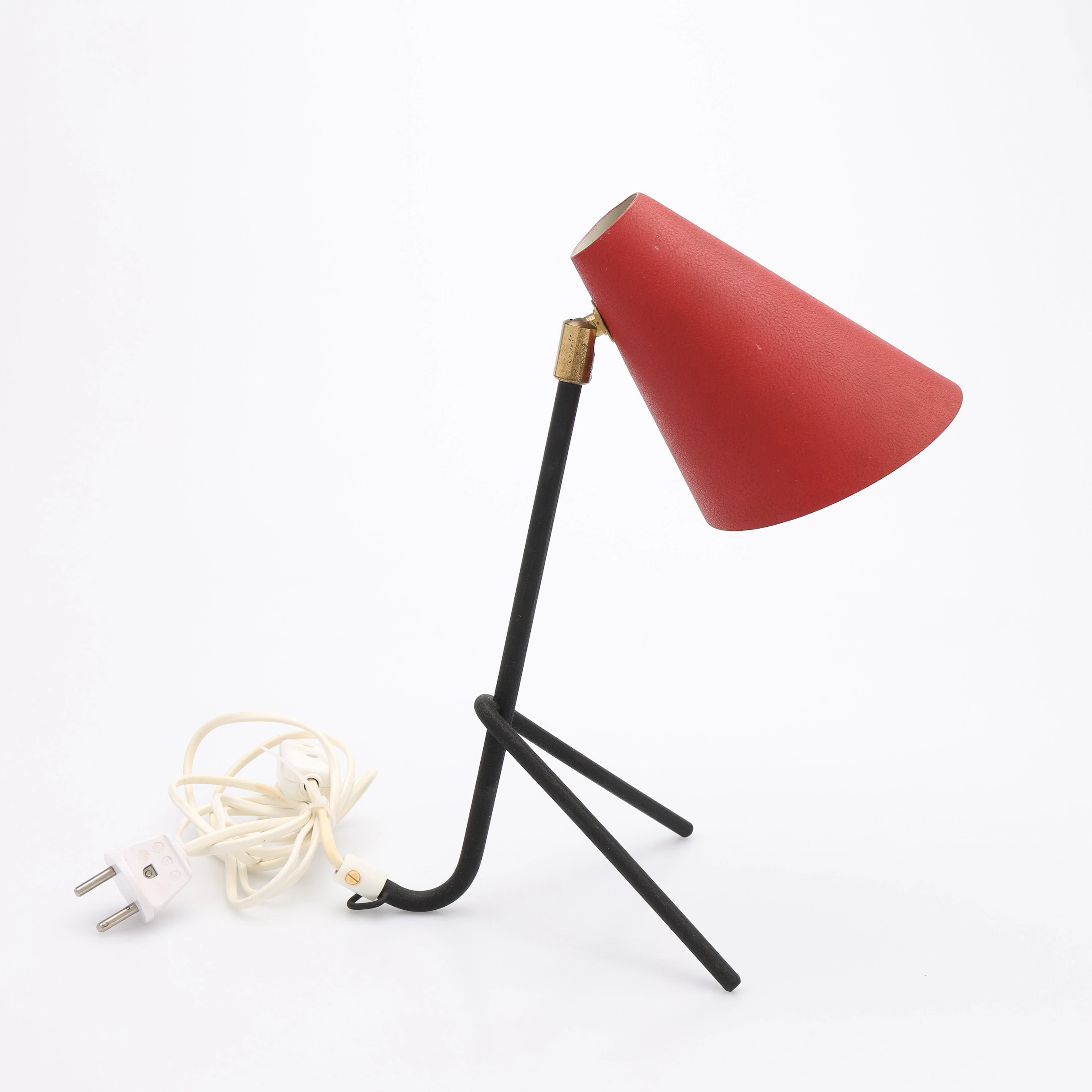 BORDSLAMPA, LACKERAD METALL, AJH, HILLERSTORP, 1950-60-TAL.