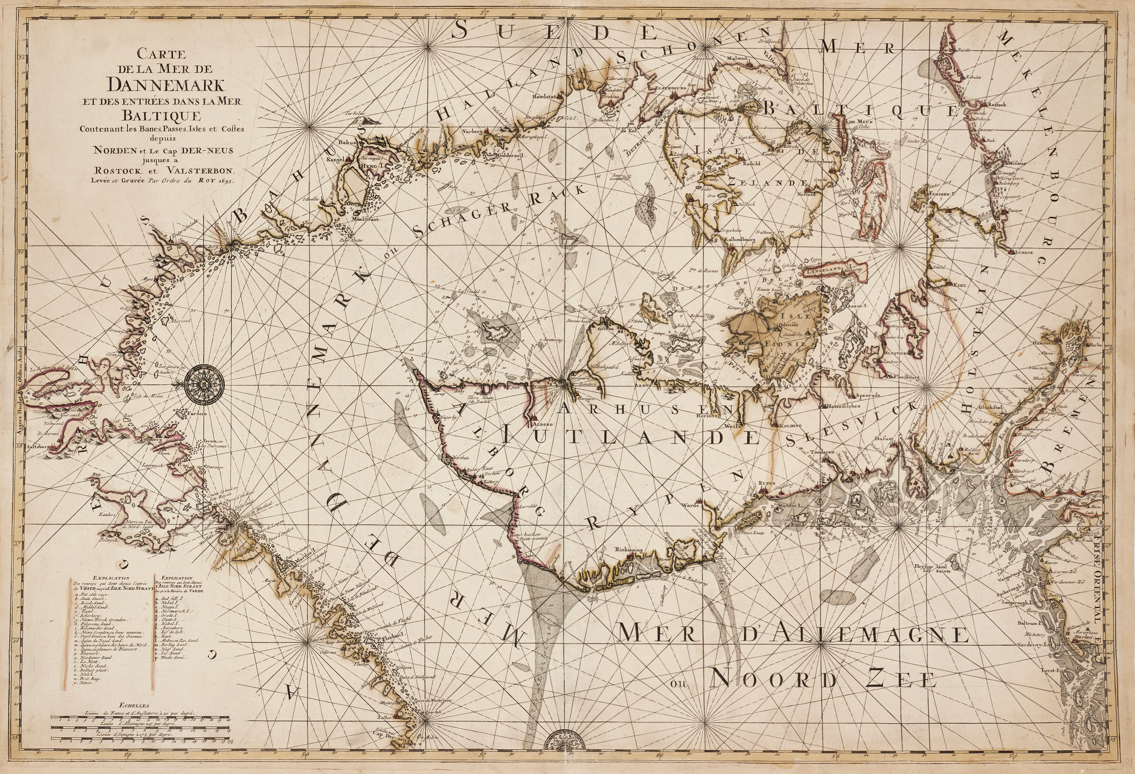 JAILLOT, Carte de la Mer de Dannemark et des Entrées dans la Mer Baltique