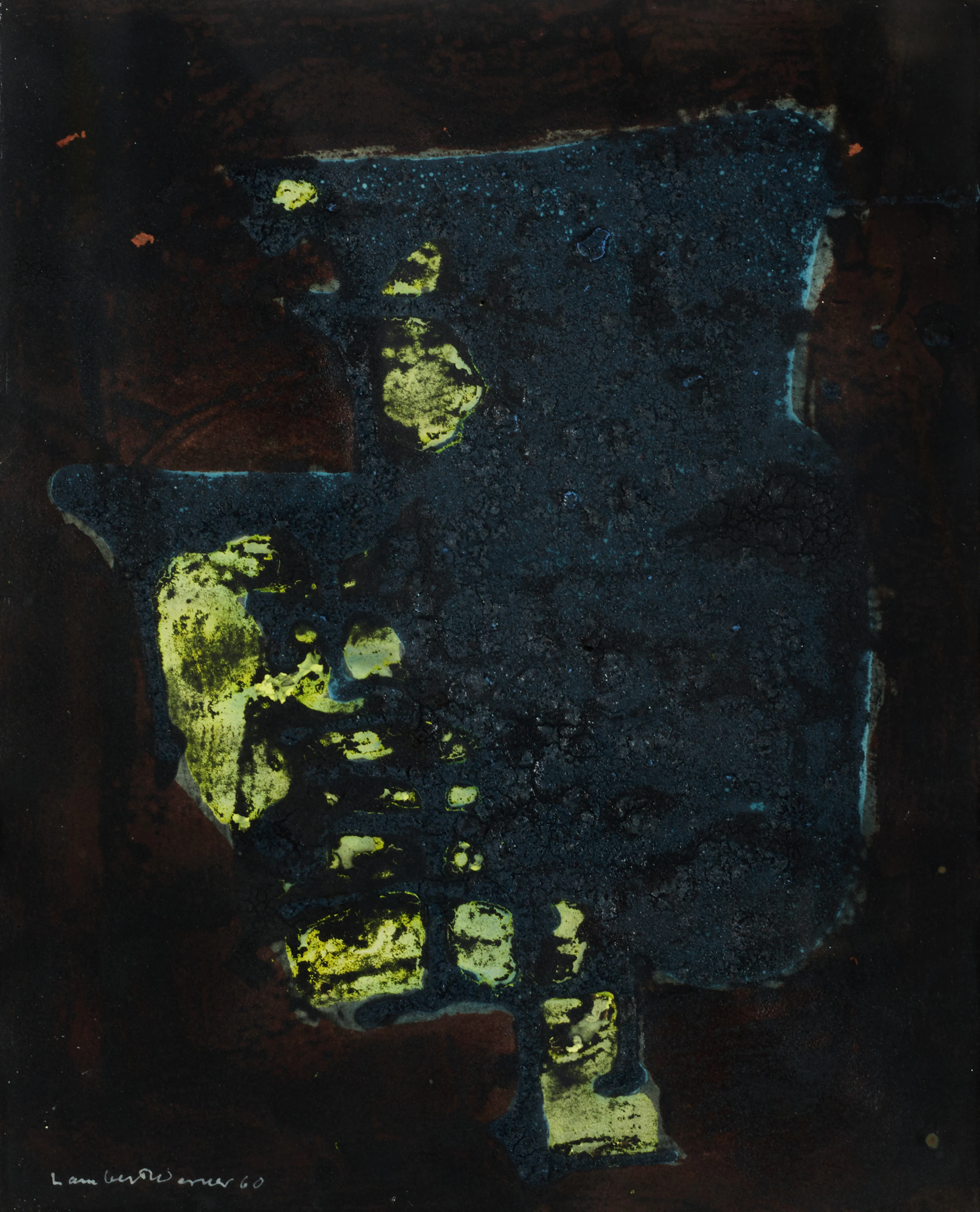 LAMBERT WERNER (1900-1983). "Målning 11", signerad, daterad 60, blandteknik.