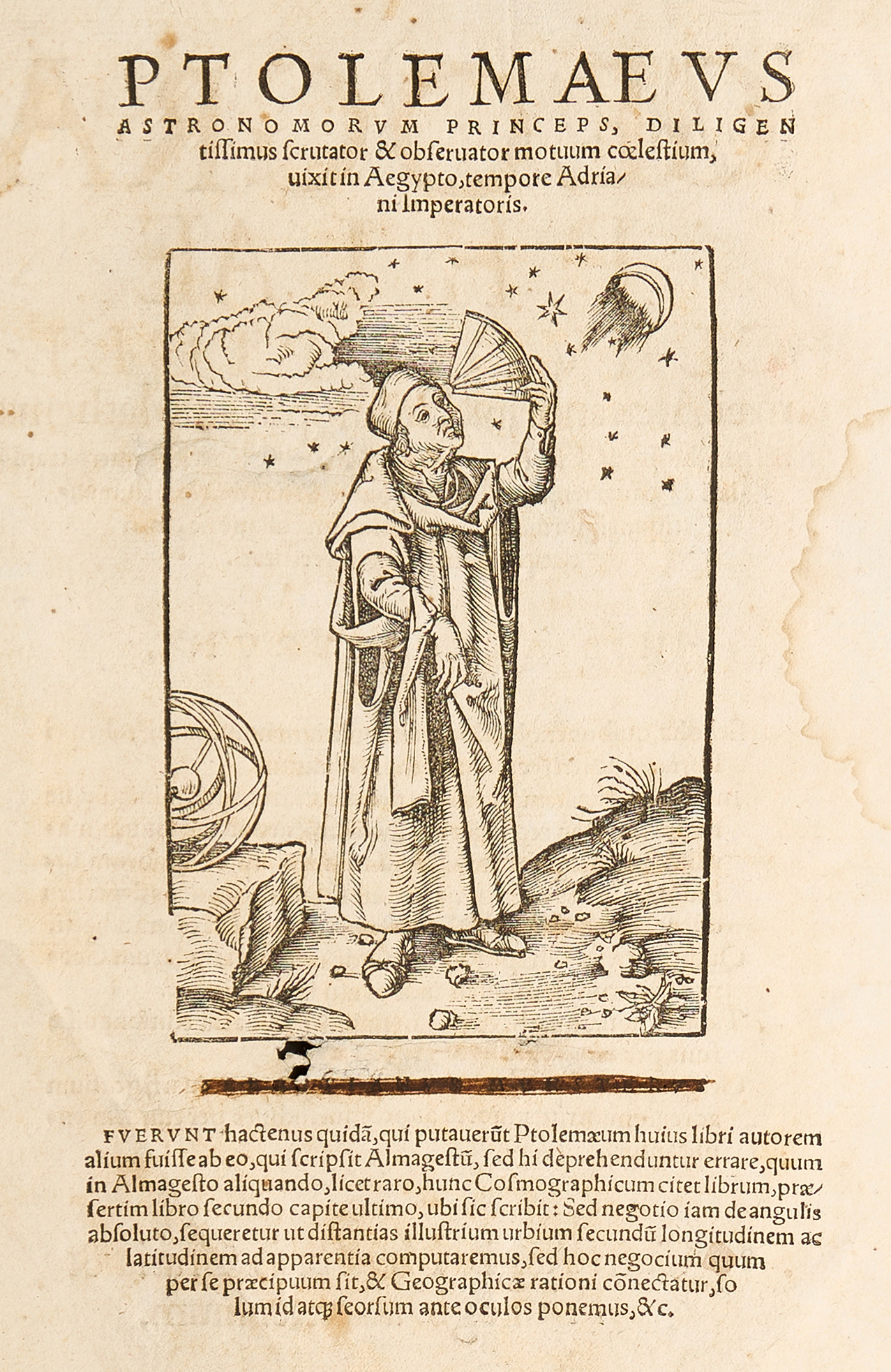 MÜNSTER, porträtt av kartografen, astronomen och matematikern Ptolemaius