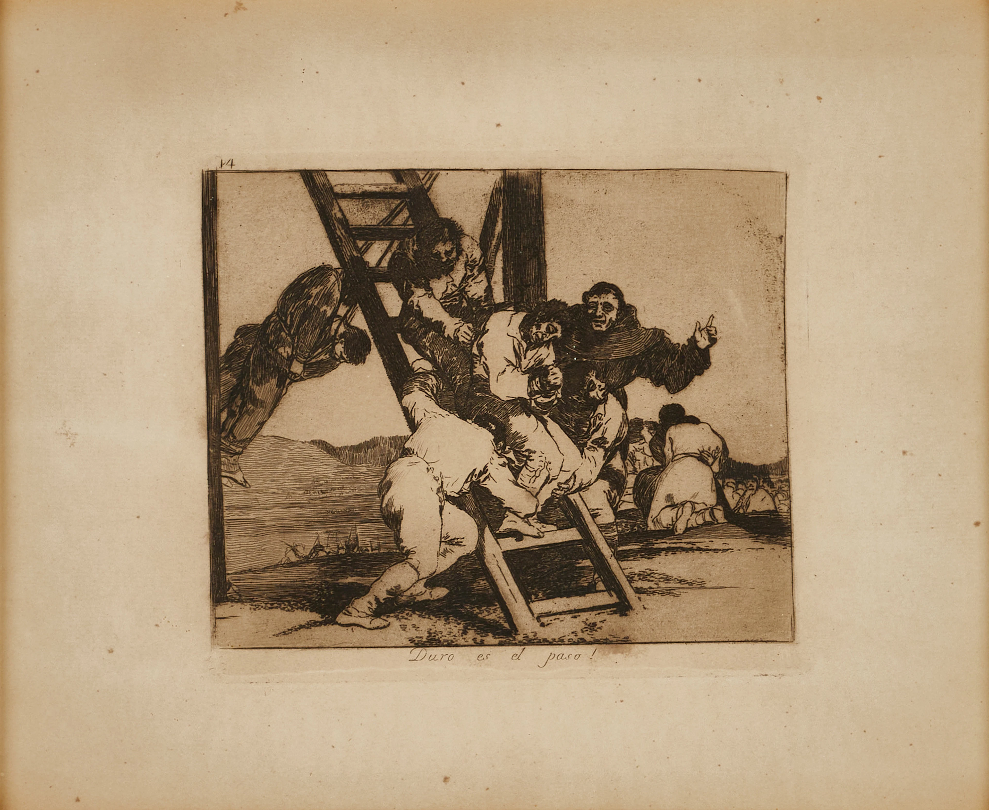 FRANCISCO DE GOYA Y LUCIENTES. "Duro es el paso!", ur "Los desastres