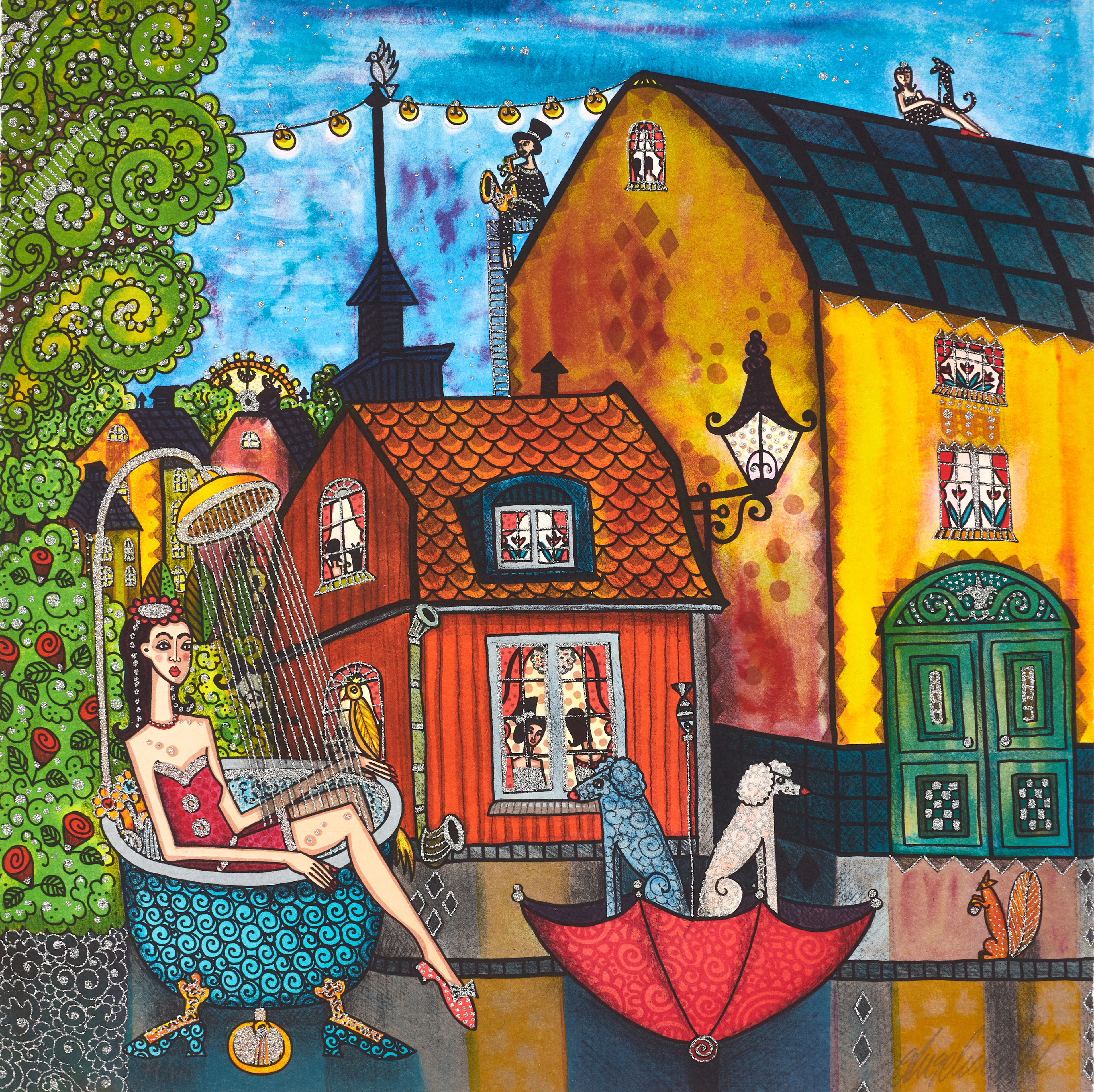 ANGELICA WIIK (Sverige, född 1960). "Lilla huset på söder", signerad
