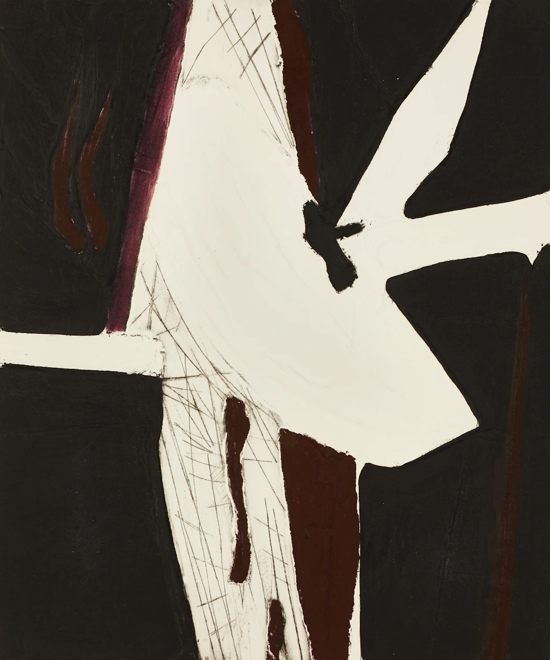 JAN MEYER (1927-1995). "L'âme", signerad och numrerad 30/99, carborundum.