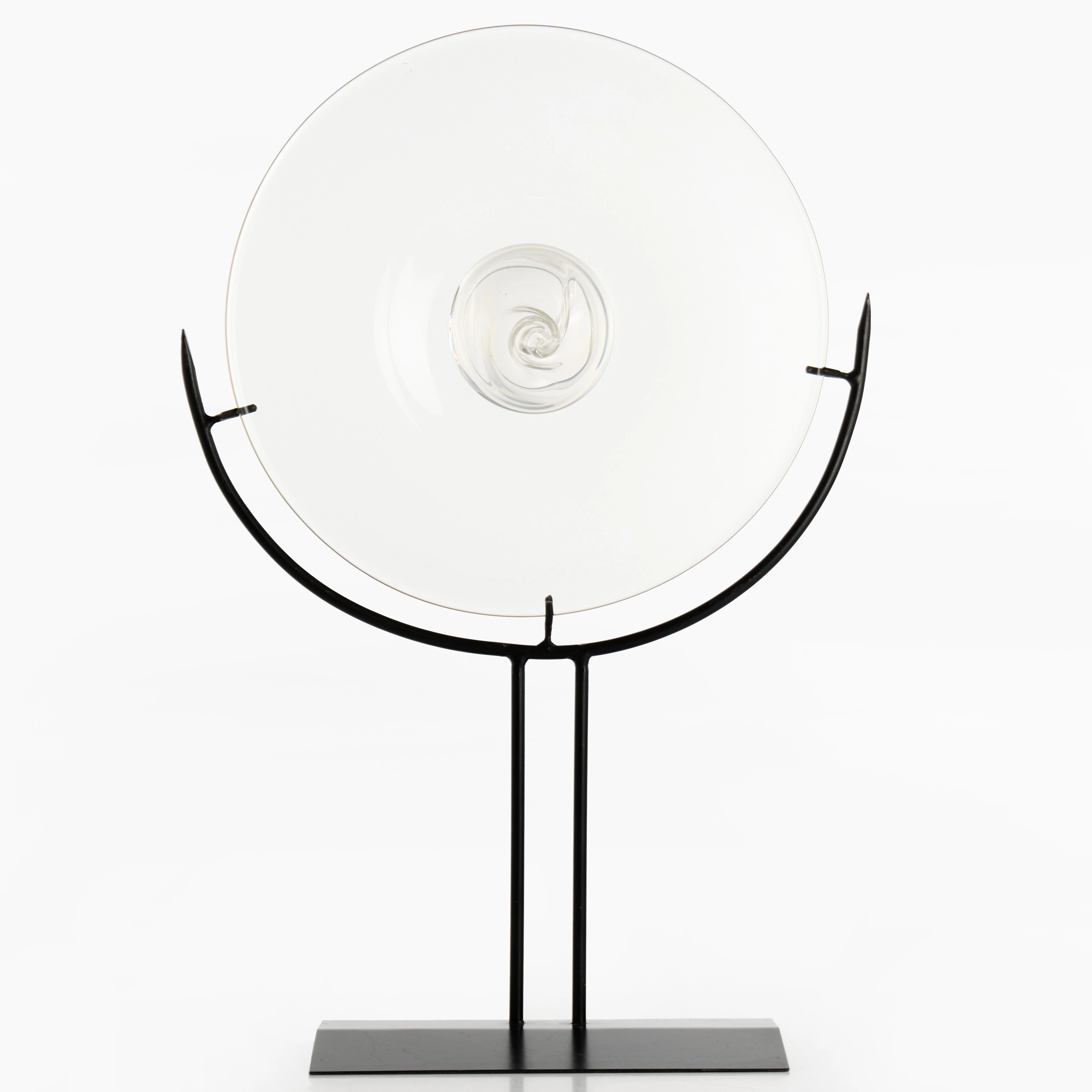 GÜNTHER UECKER (1930-2025). Objekt, glas, "Jahresteller", med ställ.