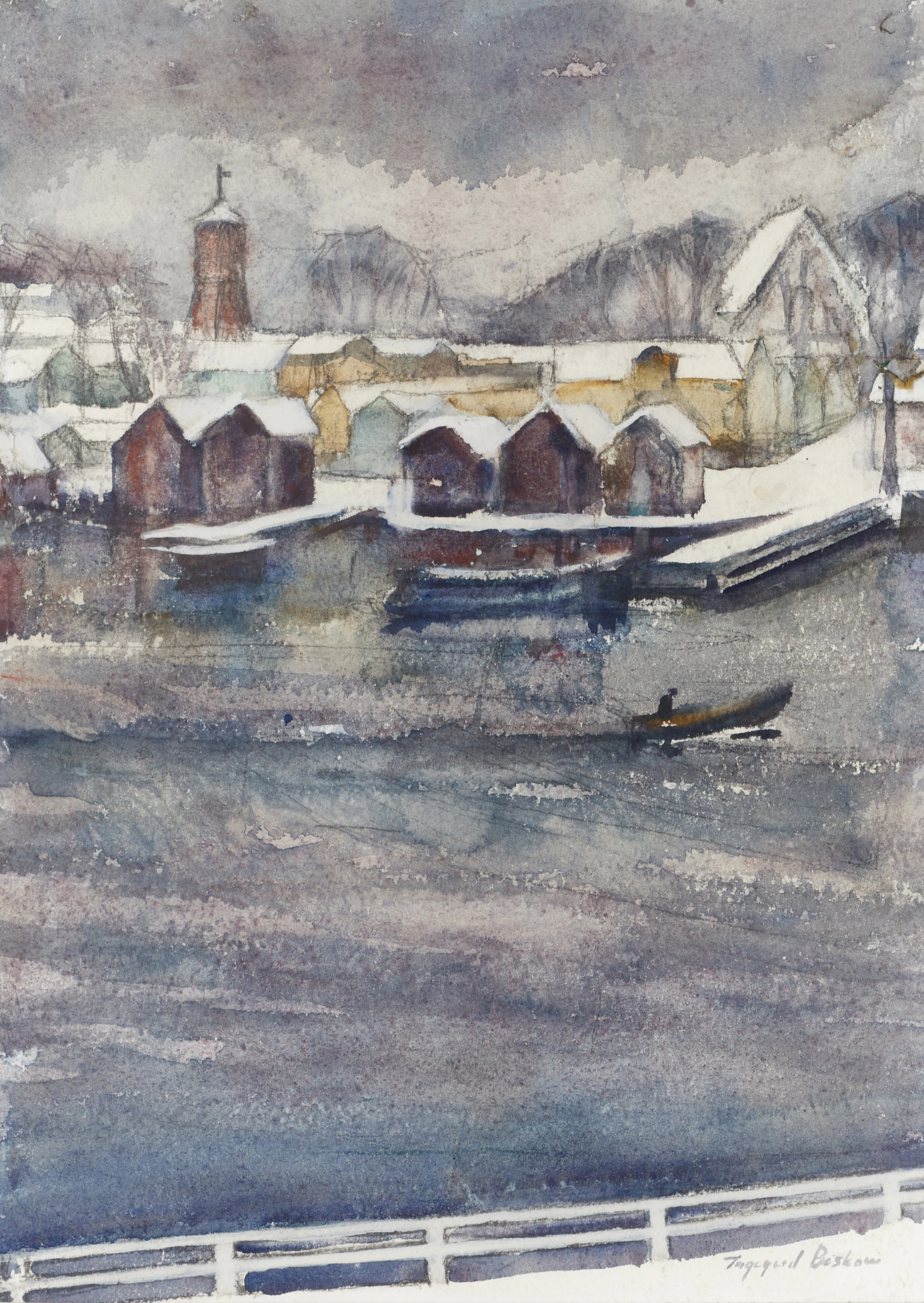 INGEGERD BESKOW (1887-1978), Vinter - Öregrund, signerad Ingegerd