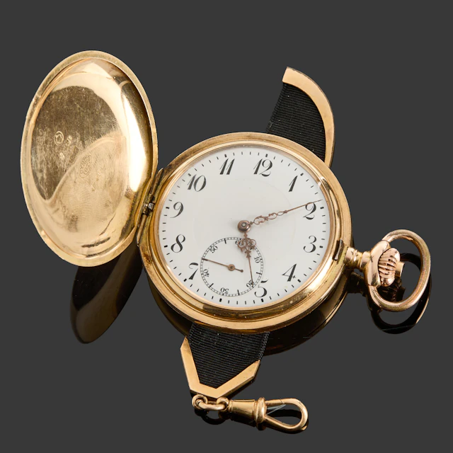FICKUR, 14k guld, emaljerad urtavla, tidigt 1900-tal. Med etui från