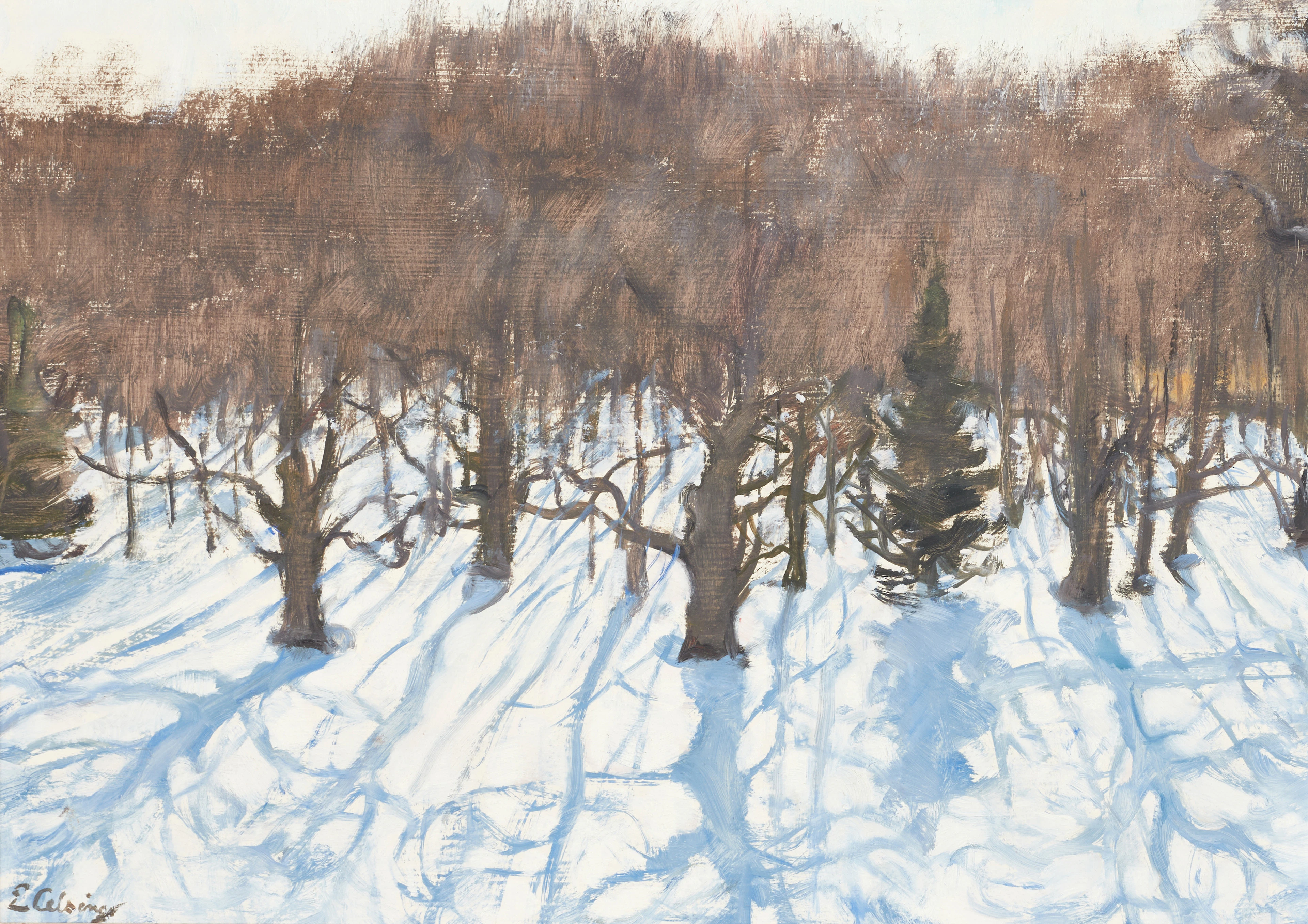 ELSA BACKLUND-CELSING (1880‑1974). Vinterskog, signerad E Celsing