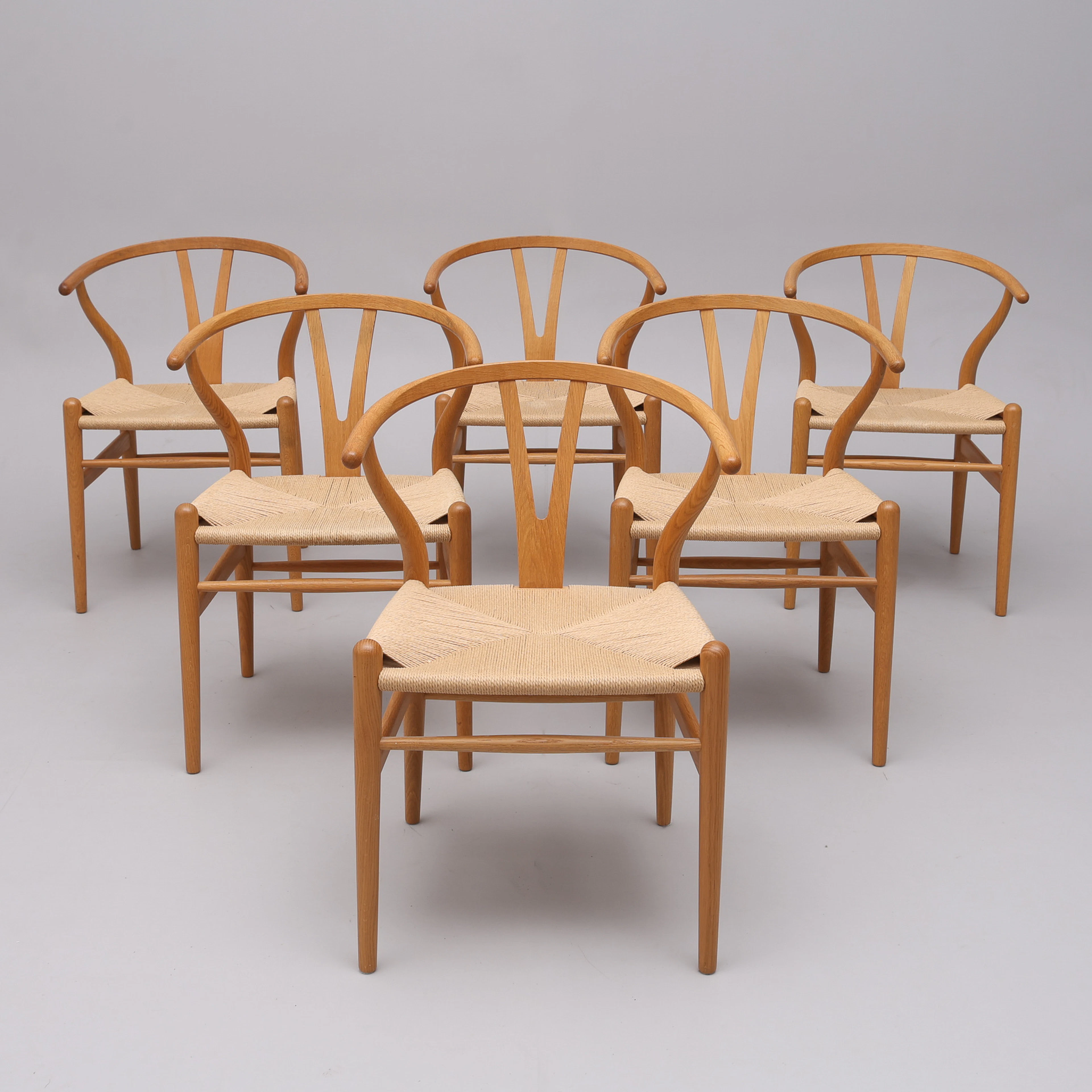 HANS WEGNER. KARMSTOLAR, 6 ST, EK, "CH24, Y-STOLEN", CARL HANSEN &