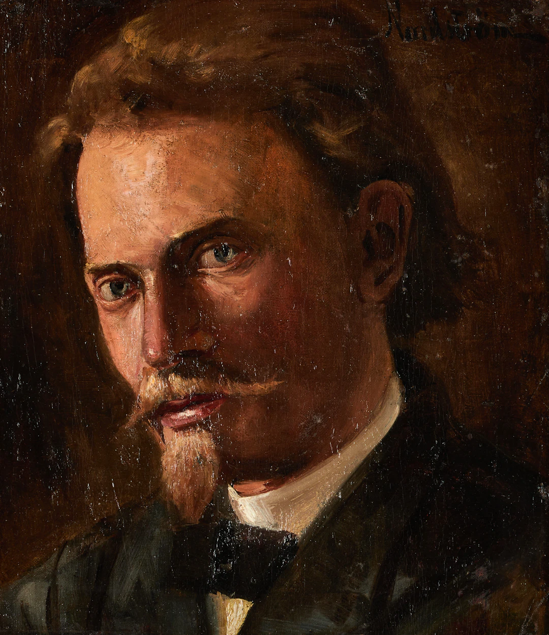 KARL NORDSTRÖM (Tjörn 1855-1923 Drottningholm). Självporträtt, signerad