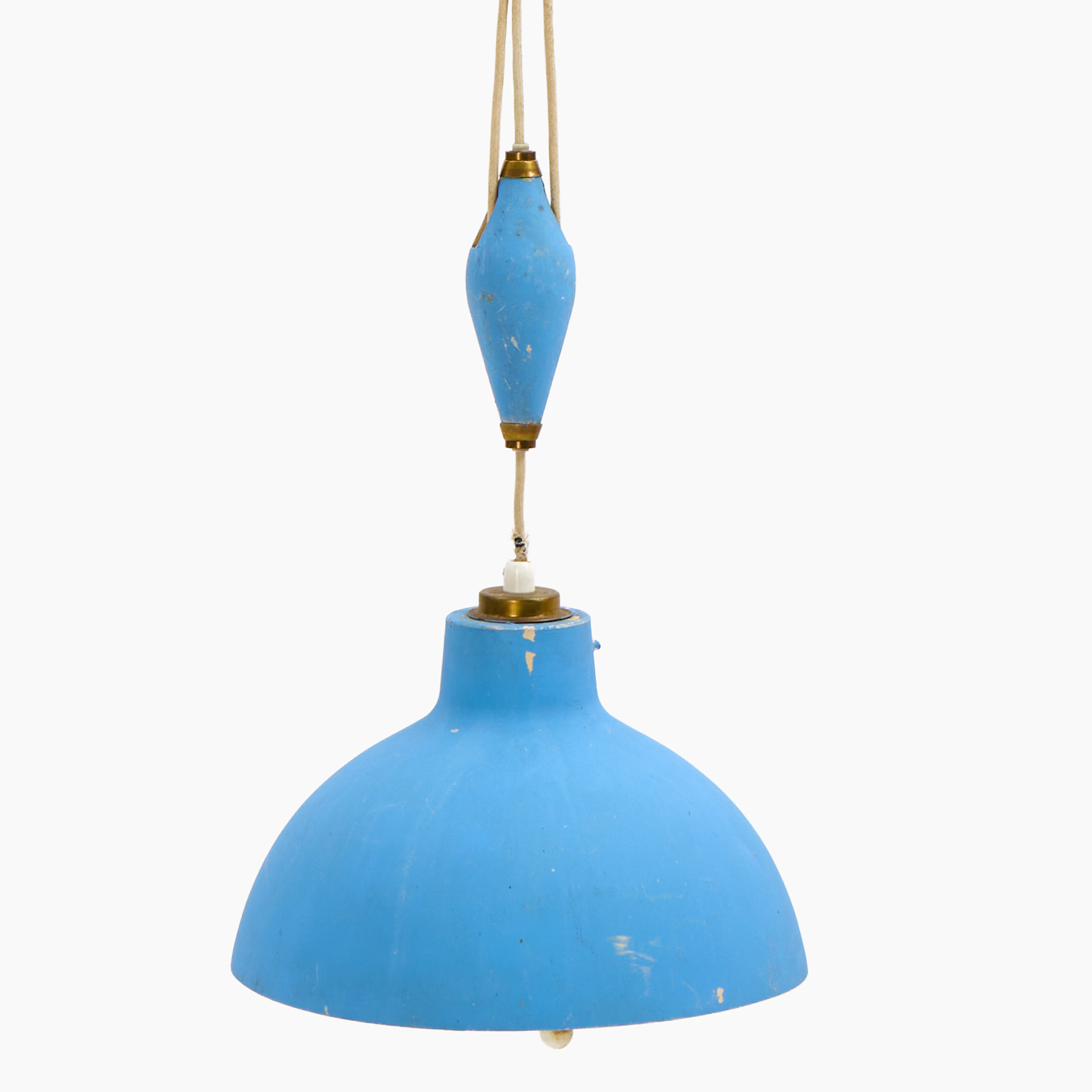 TAKLAMPA, modell 12159, Arvid Böhlmarks lampfabrik, 1940-tal, blålackerad