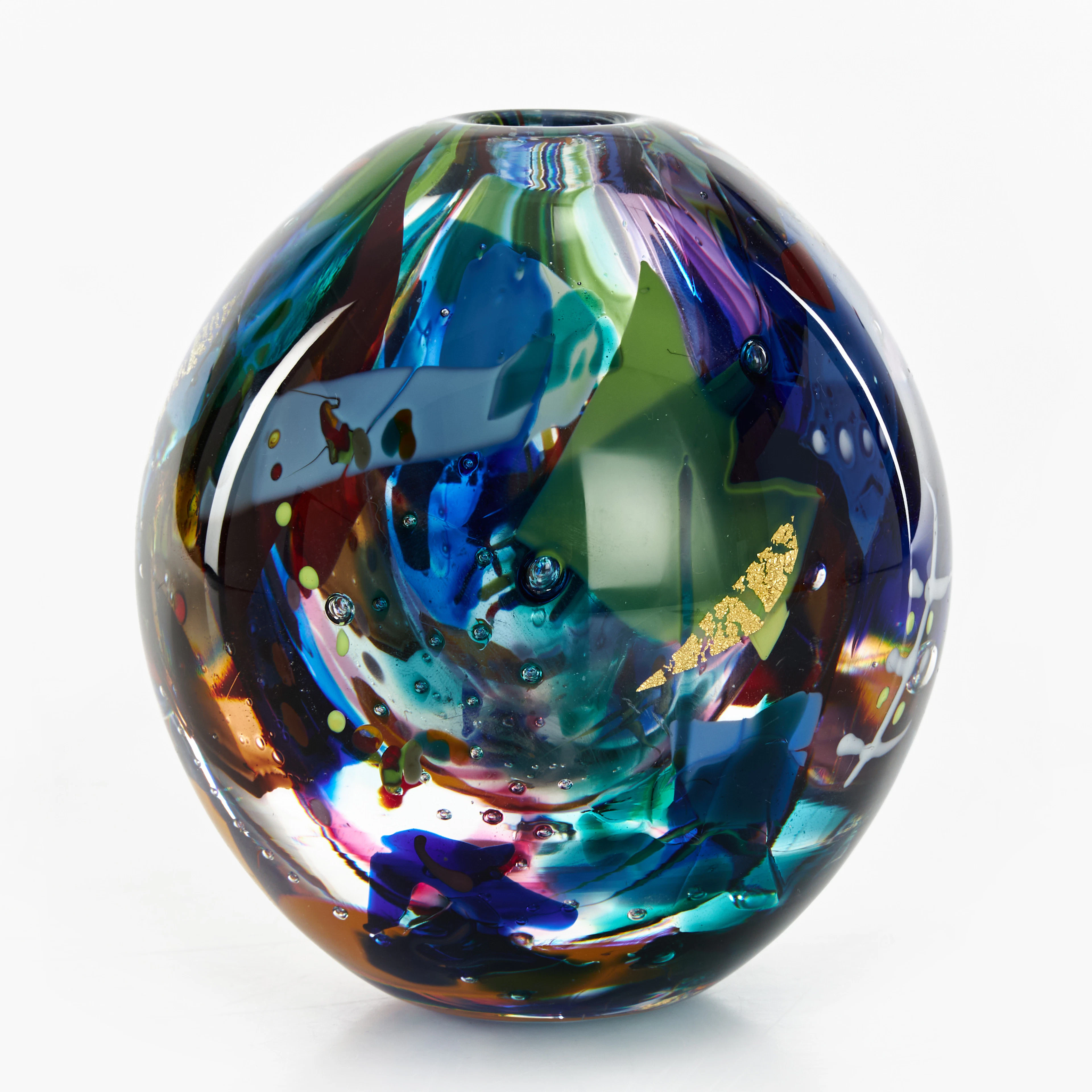JAN-ERIK RITZMAN. Vas, konstglas, signerad JE Ritzman Transjö 89 unik"
