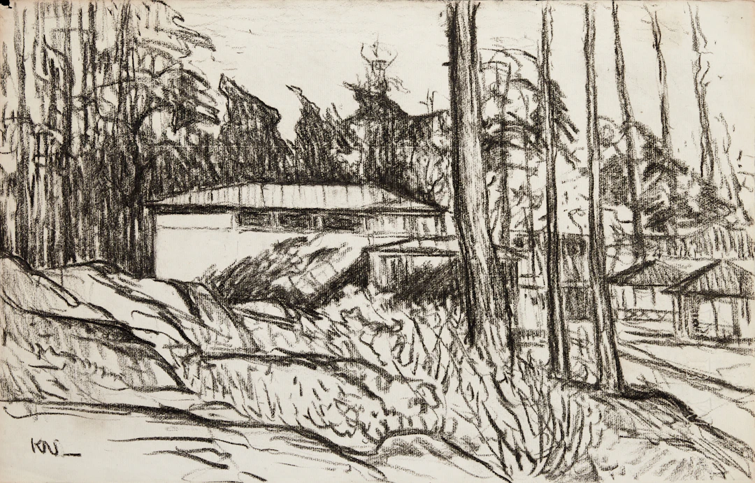 KARL NORDSTRÖM (Tjörn 1855-1923 Drottningholm). Landskap med tallar