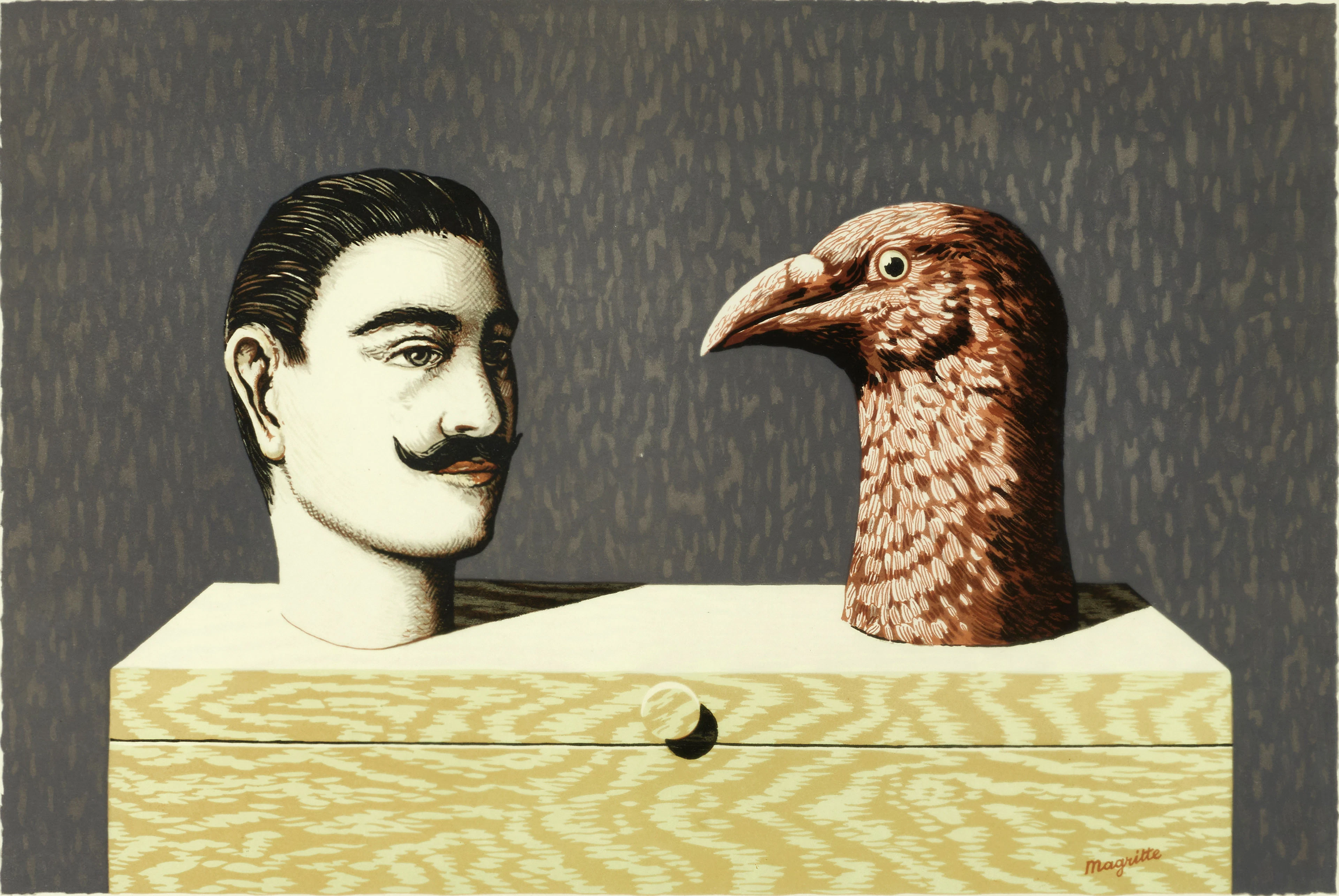 RENÉ MAGRITTE (BELGIEN, 1898–1967). EFTER. "La belle Captive", färglitografi