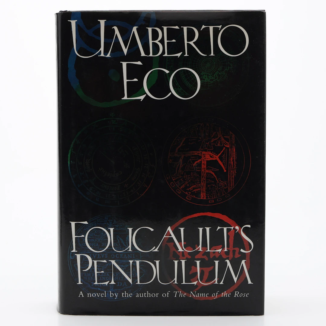 UMBERTO ECO'S FOUCAULTS PENDULUM I FÖRSTA BRITTISKA UPPLAGAN 1989.