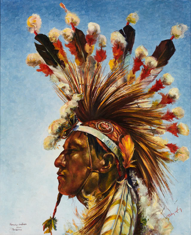 SVEN WENSTRÖM (1898–1973). "Navaho-indian from Arizona", signerad, olja på duk.