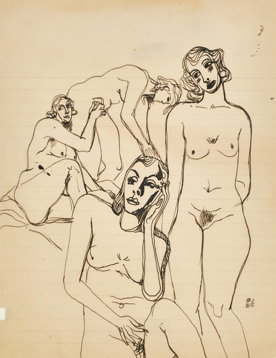 INGEGERD TORHAMN. (Sverige, 1898–1994). Modellstudier, monogramsignerad