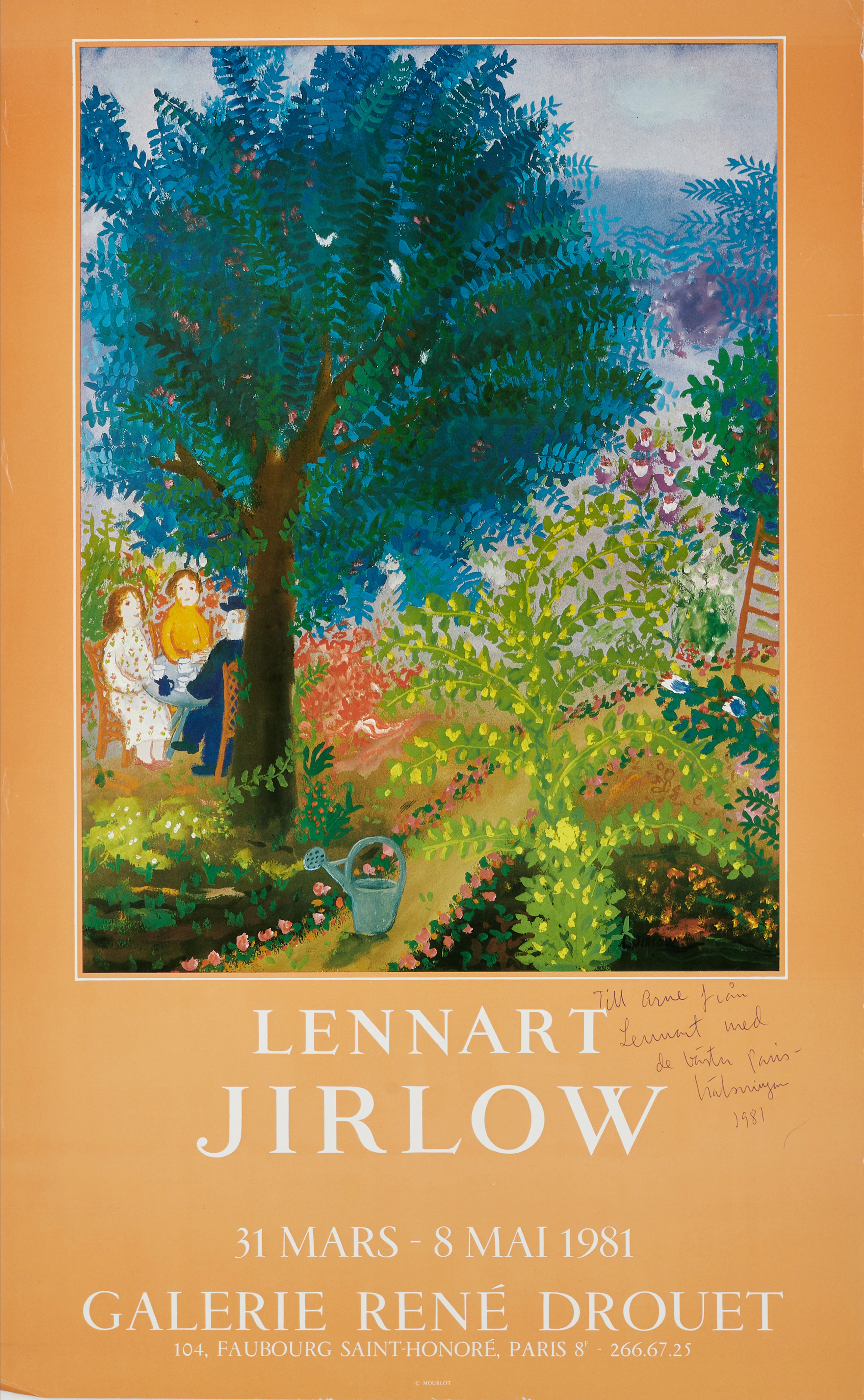 LENNART JIRLOW (1936-2020). Utställningsaffisch, signerad och daterad