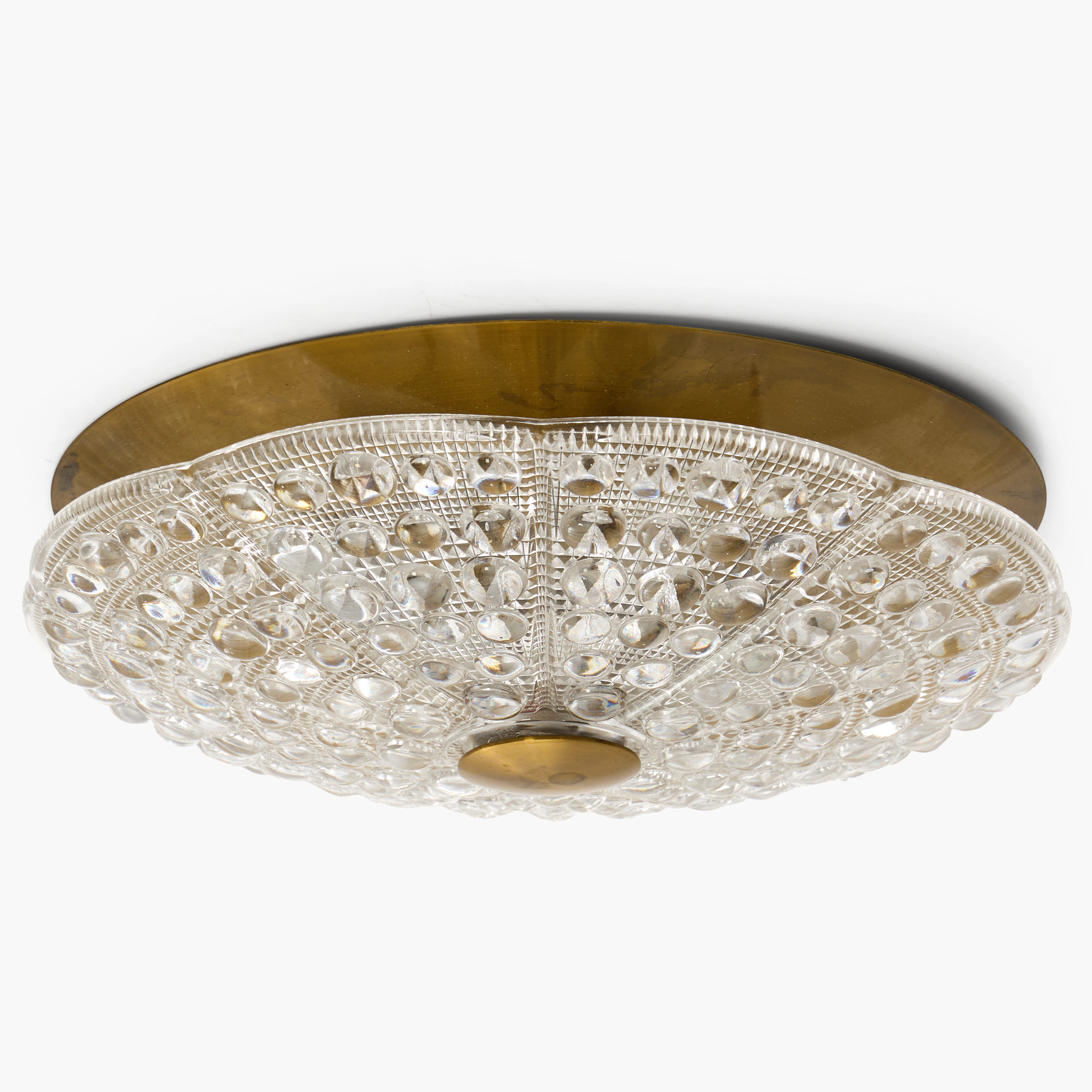 CARL FAGERLUND. Takplafond, glas, mässing, Orrefors, 1960/70-tal.
