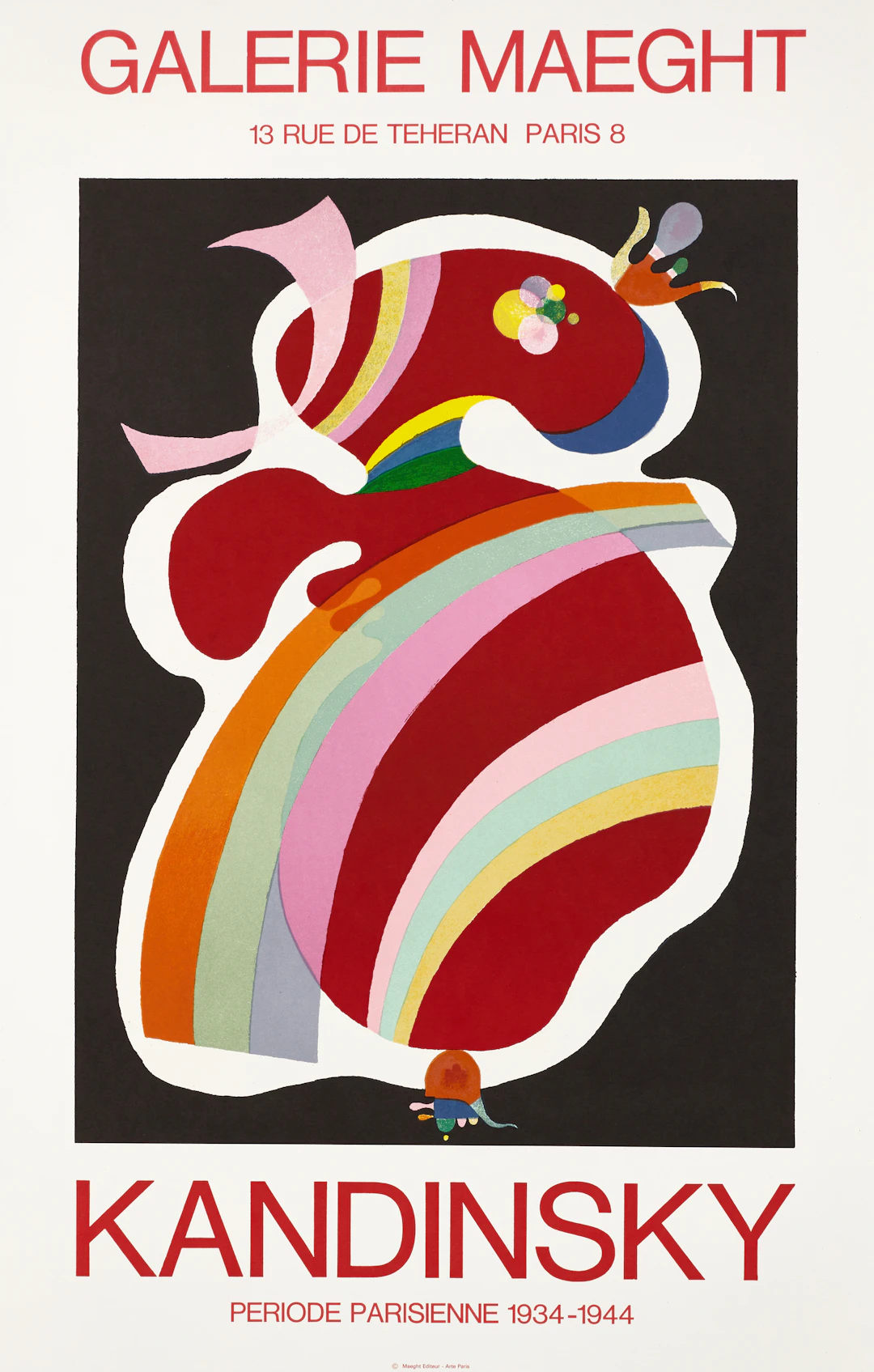 KANDINISKY, "La forme rouge", litografisk utställningsaffisch, GALERIE