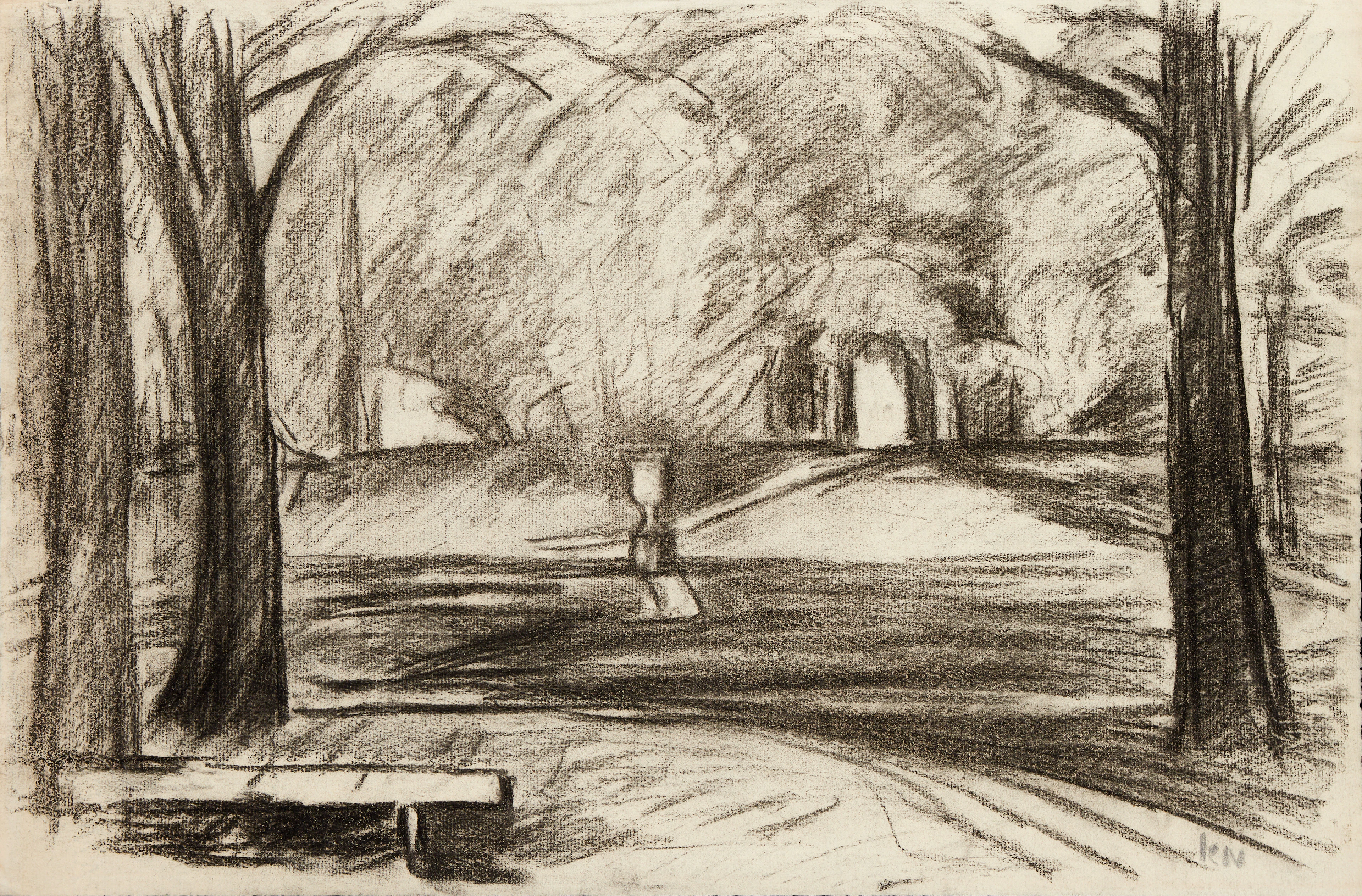 KARL NORDSTRÖM (Tjörn 1855-1923 Drottningholm). Landskap från Hagaparken