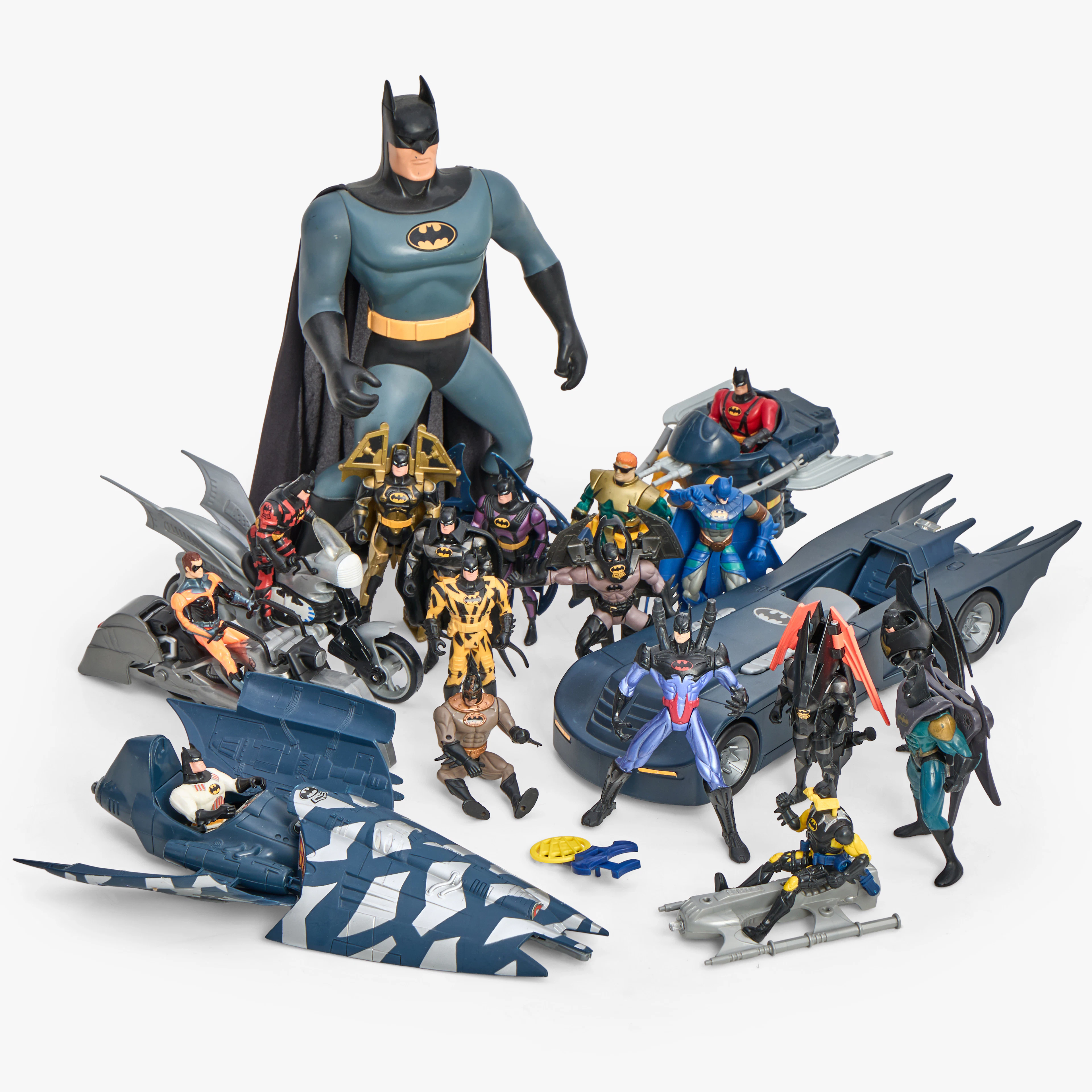 BATMAN. Actionfigurer och tillbehör, 24 st, Kenner, 1990-tal.