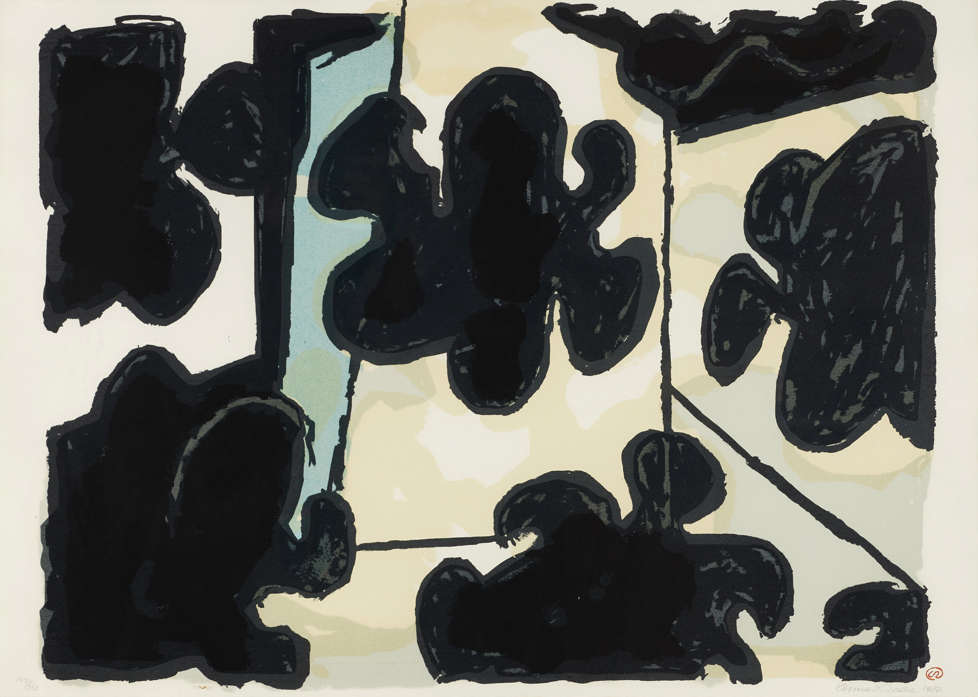LENNART RODHE (1916-2005). Komposition, signerad och daterad -1987