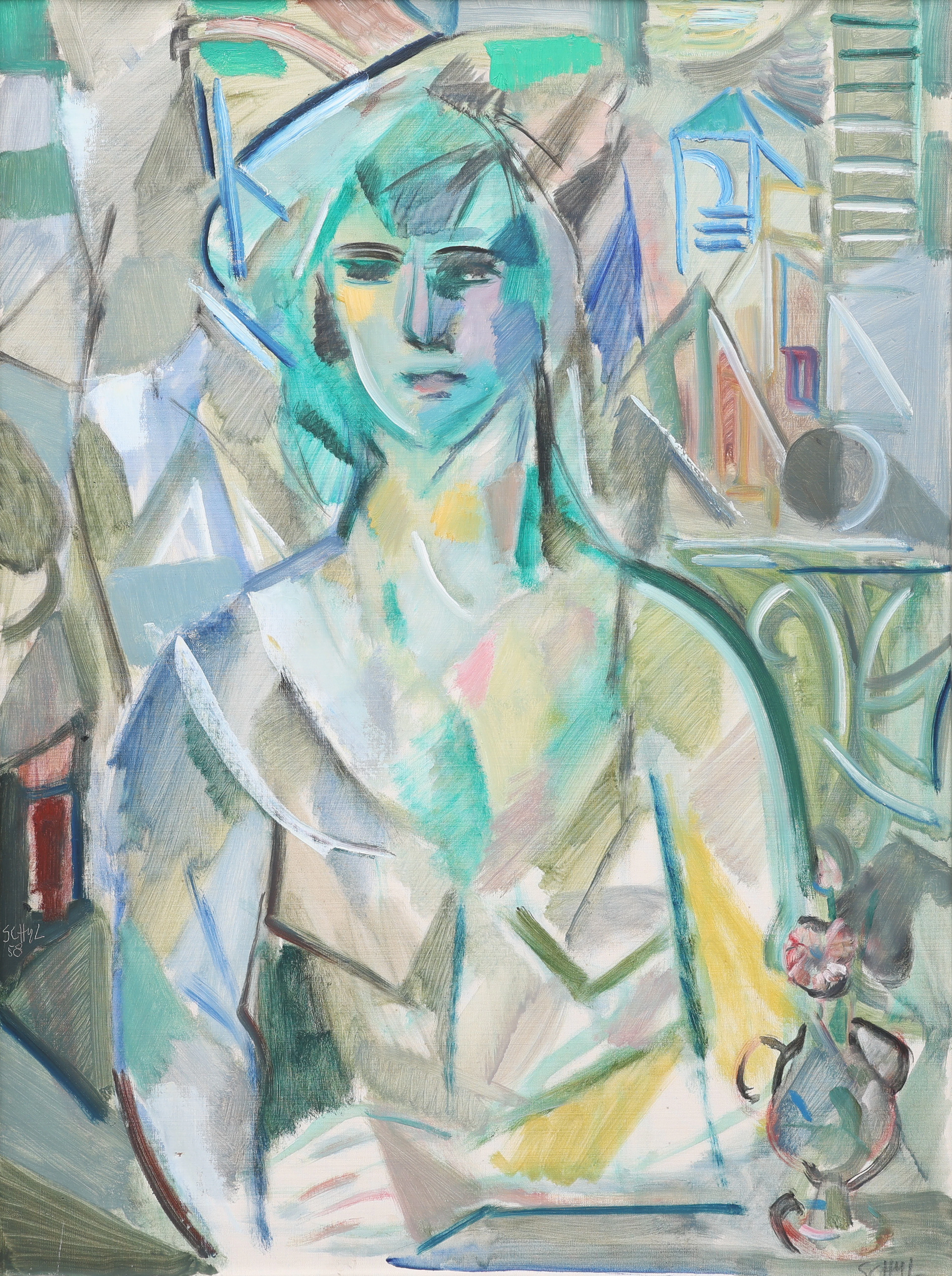 JULES SCHYL. KVINNOPORTRÄTT.