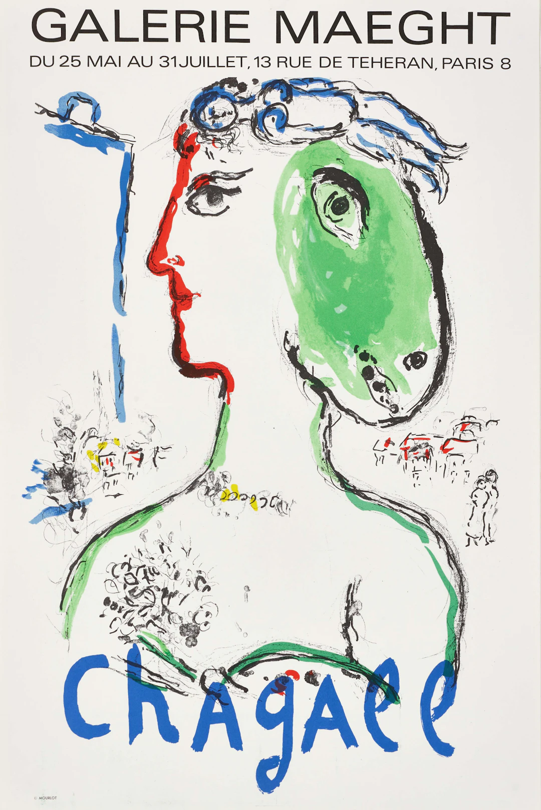 MARC CHAGALL. Utställningsaffisch, "L'Artiste Phénix", Galerie Maeght