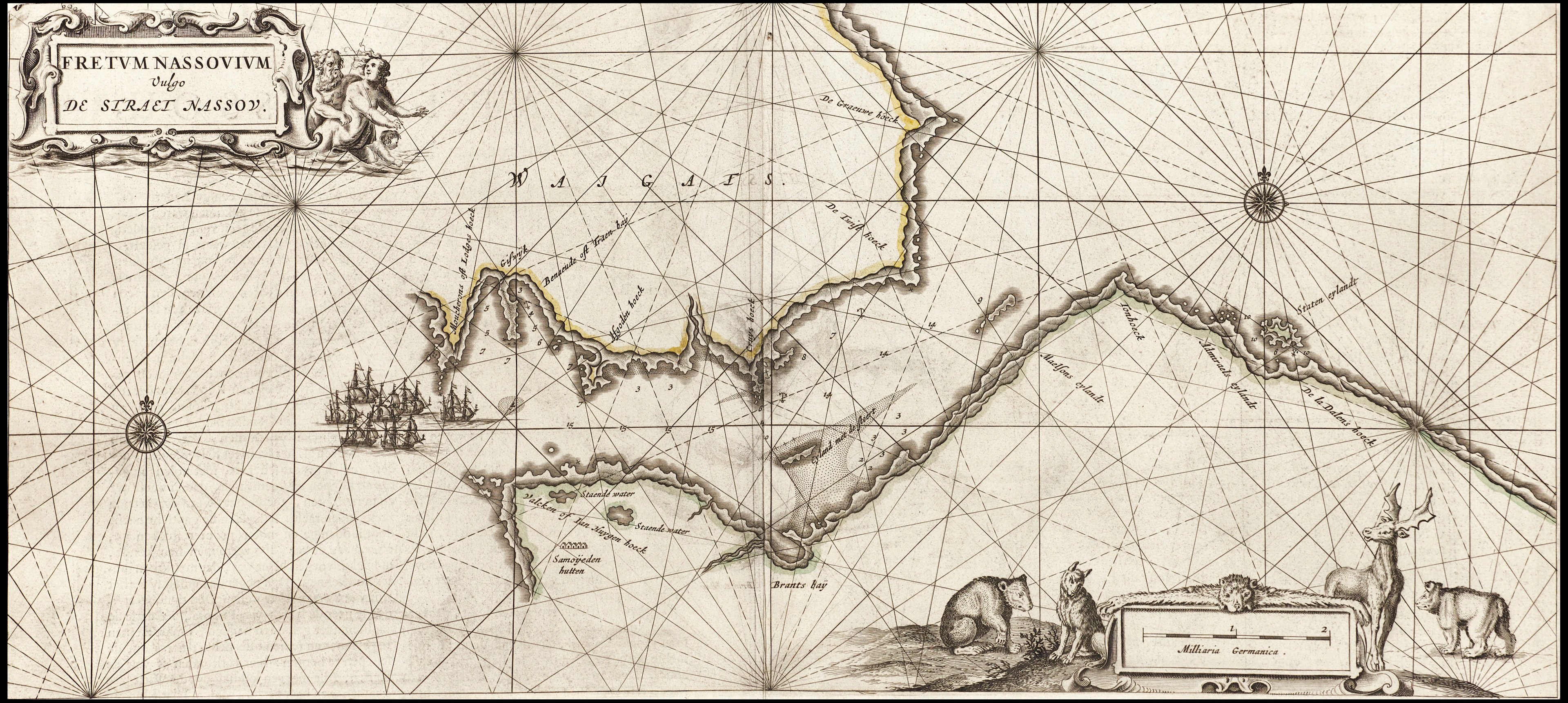 BLAEU, Fretum Nassovium vulgo De Straet Nassov, 1664.