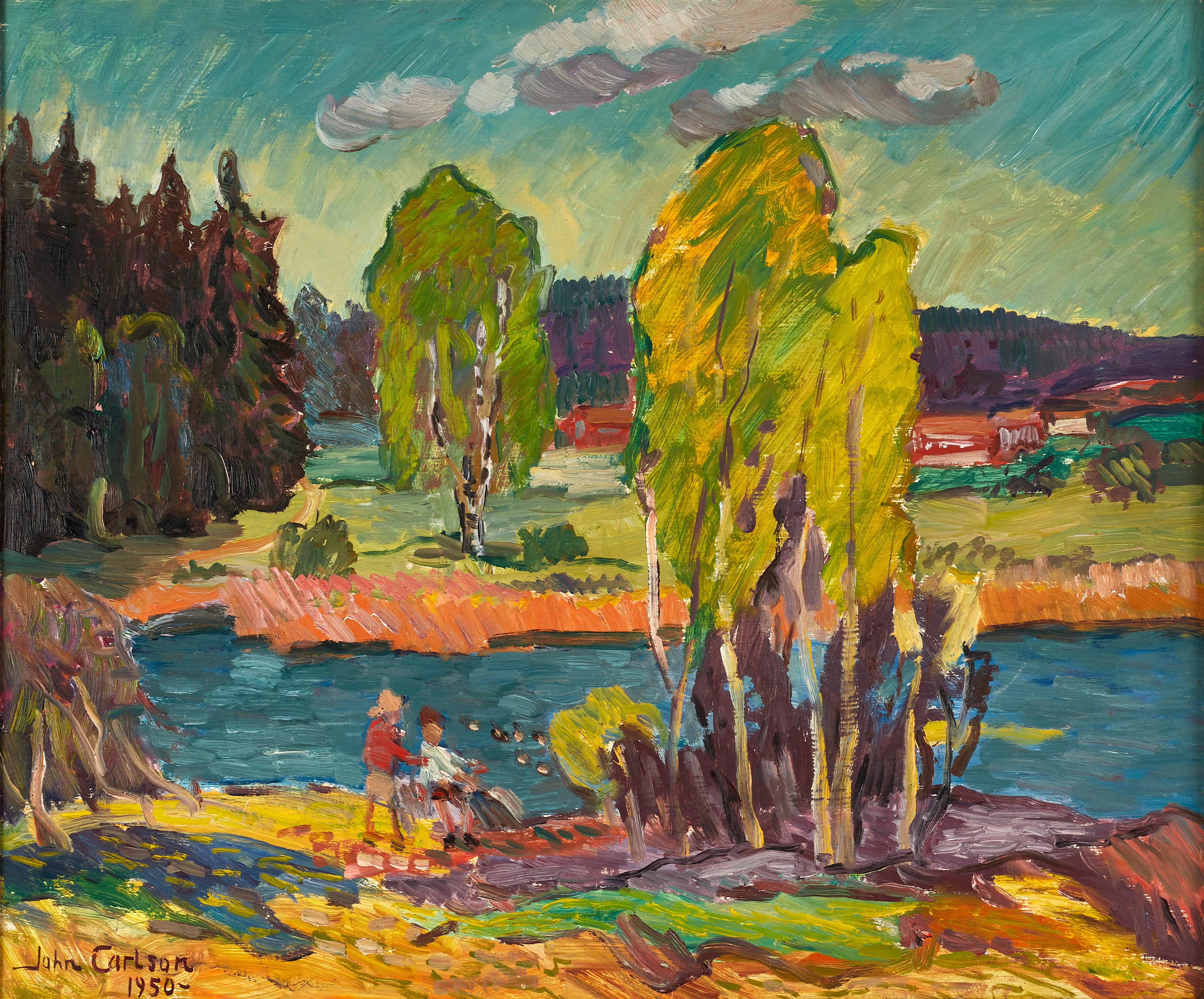JOHN CARLSON (1896-1979), Sommarlandskap, signerad och daterad 1950