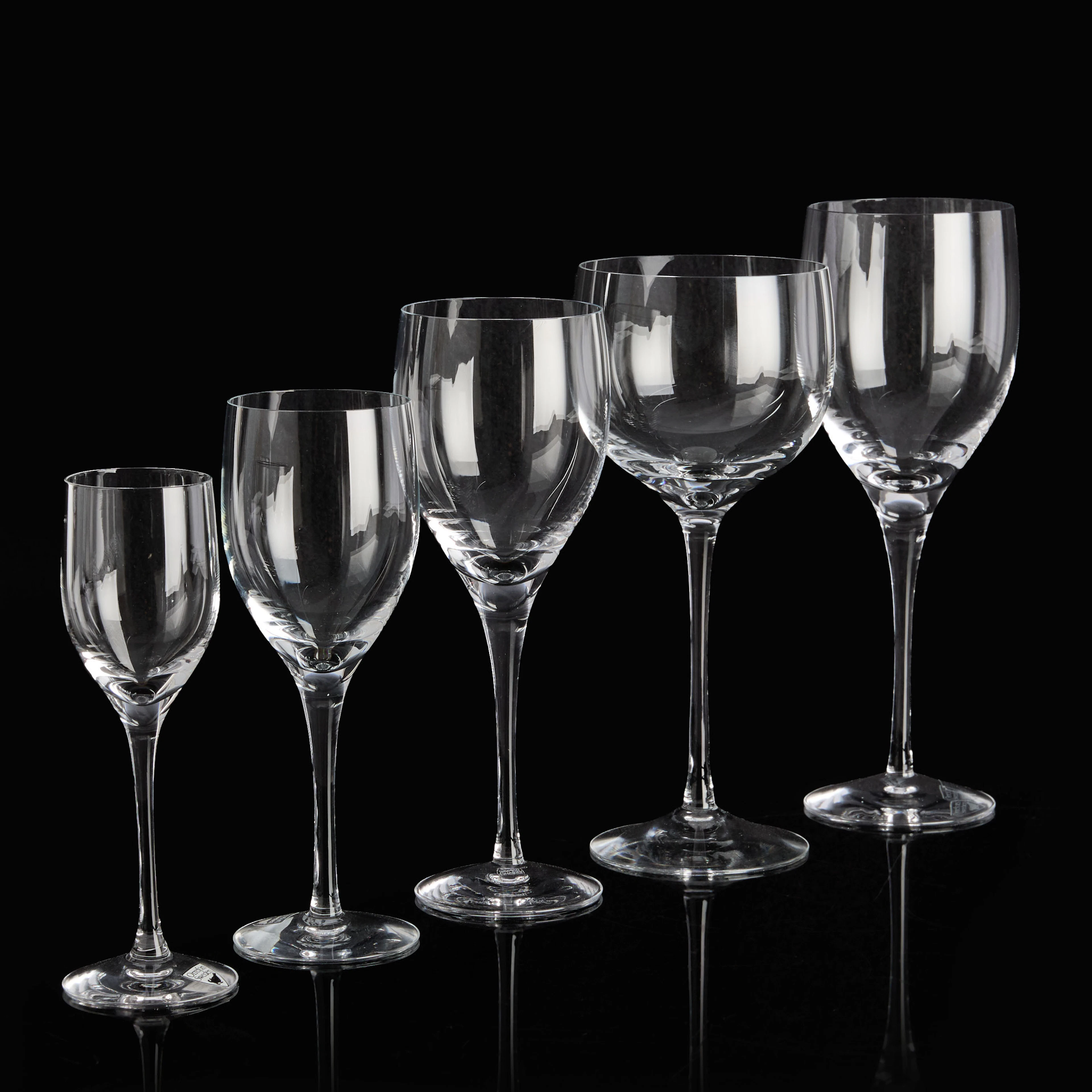 ILS LANDBERG, servisdelar, 18 delar, "Illusion", glas, Orrefors.