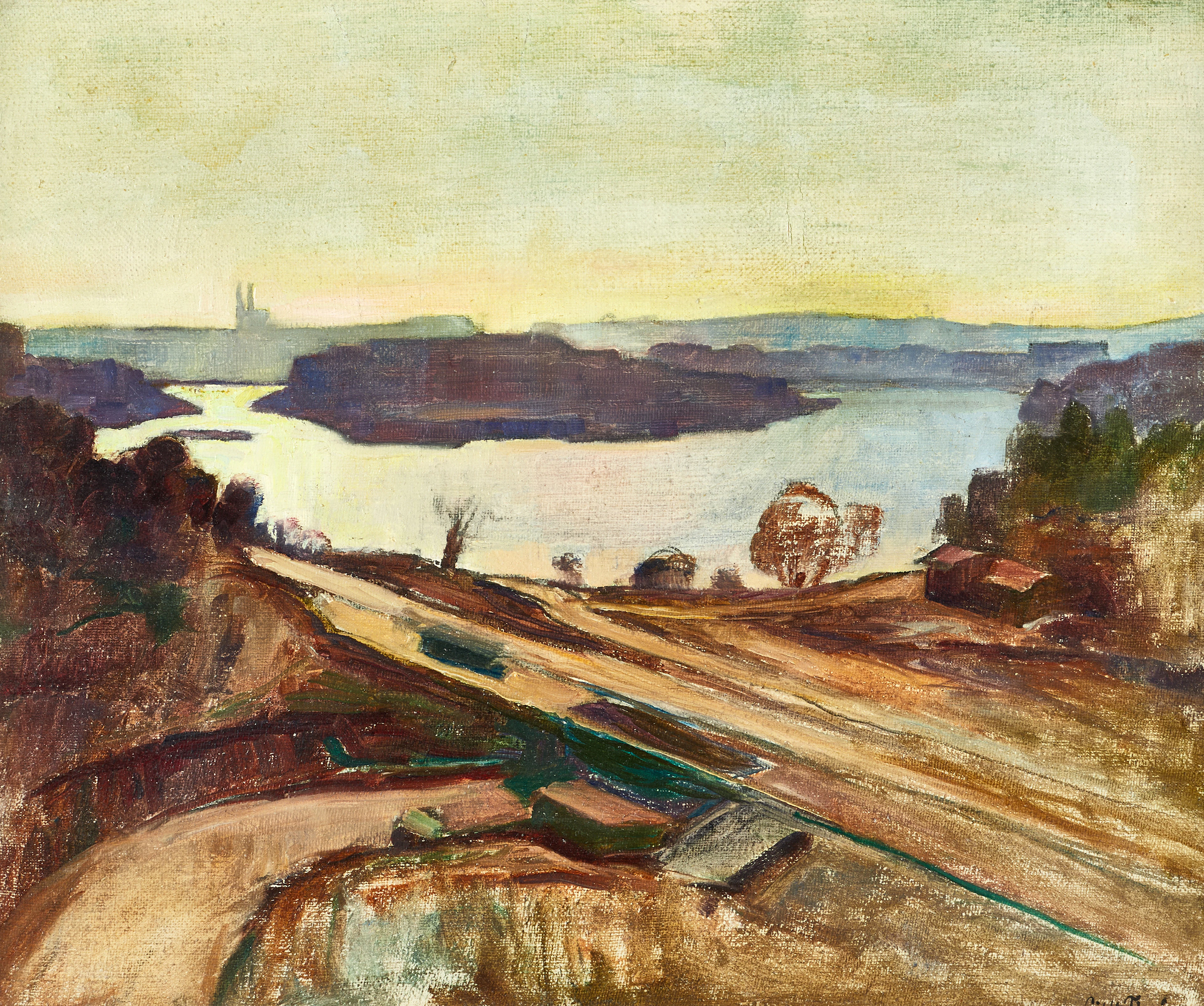 LILLI TIRÉN (Frösön 1891-1984), Utanför staden, signerad och daterad