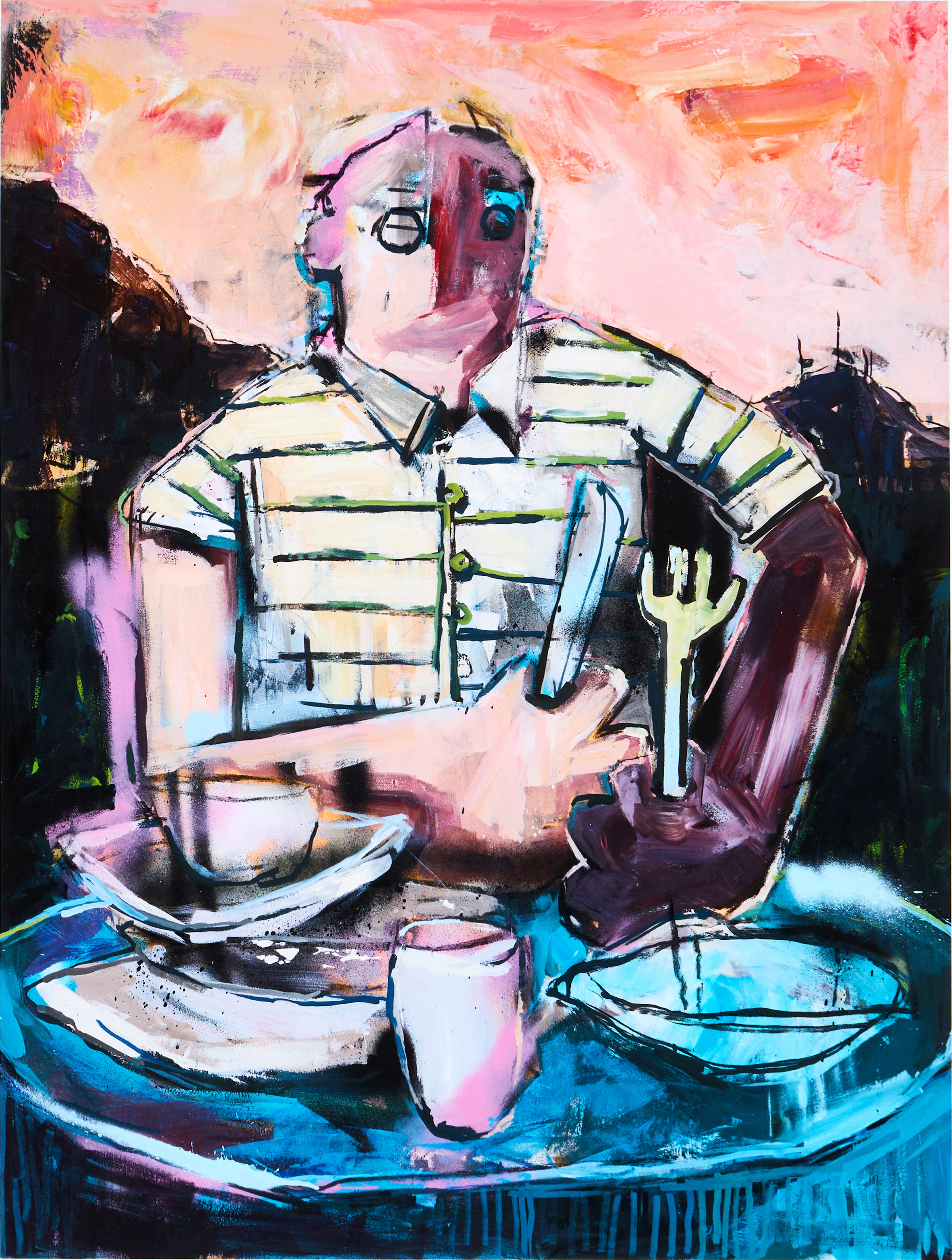 OLOF BEHRENS (född 1978). "At the table", signerad och numrerad 2/90, giclée.