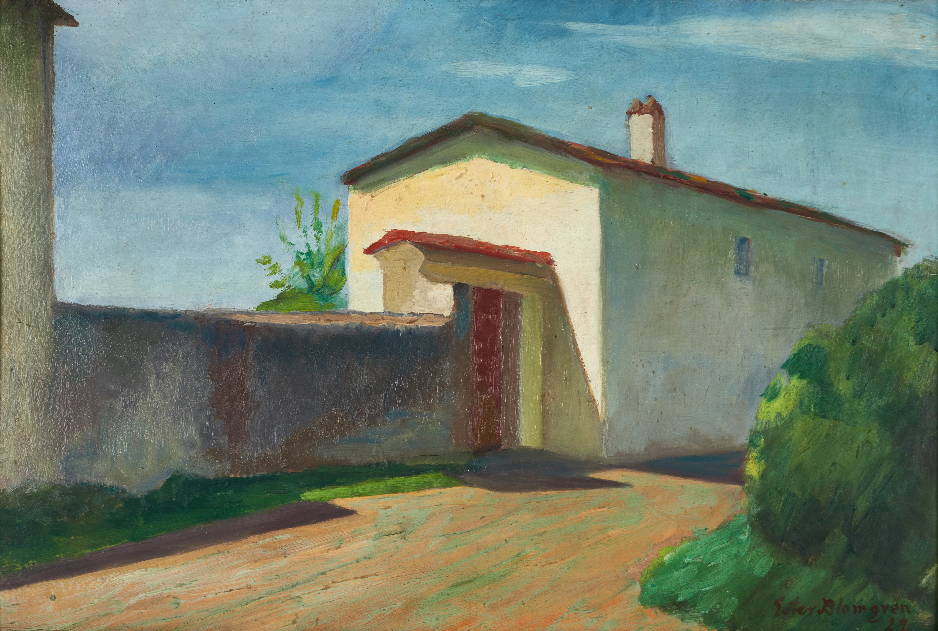 ESTER BLOMGREN (1887-1972). Motiv från Italien, signerad och daterad