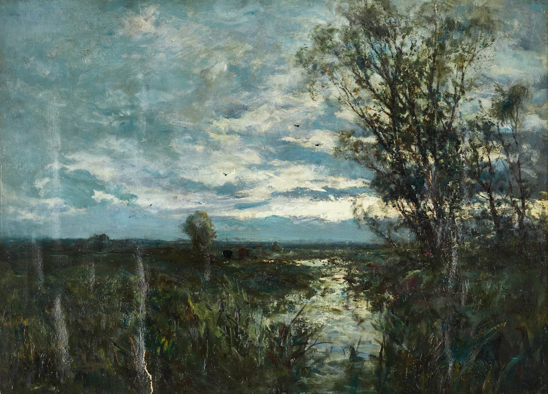 OKÄND KONSTNÄR. Bäcklandskap, sannolikt Frankrike, tidigt 1900-tal