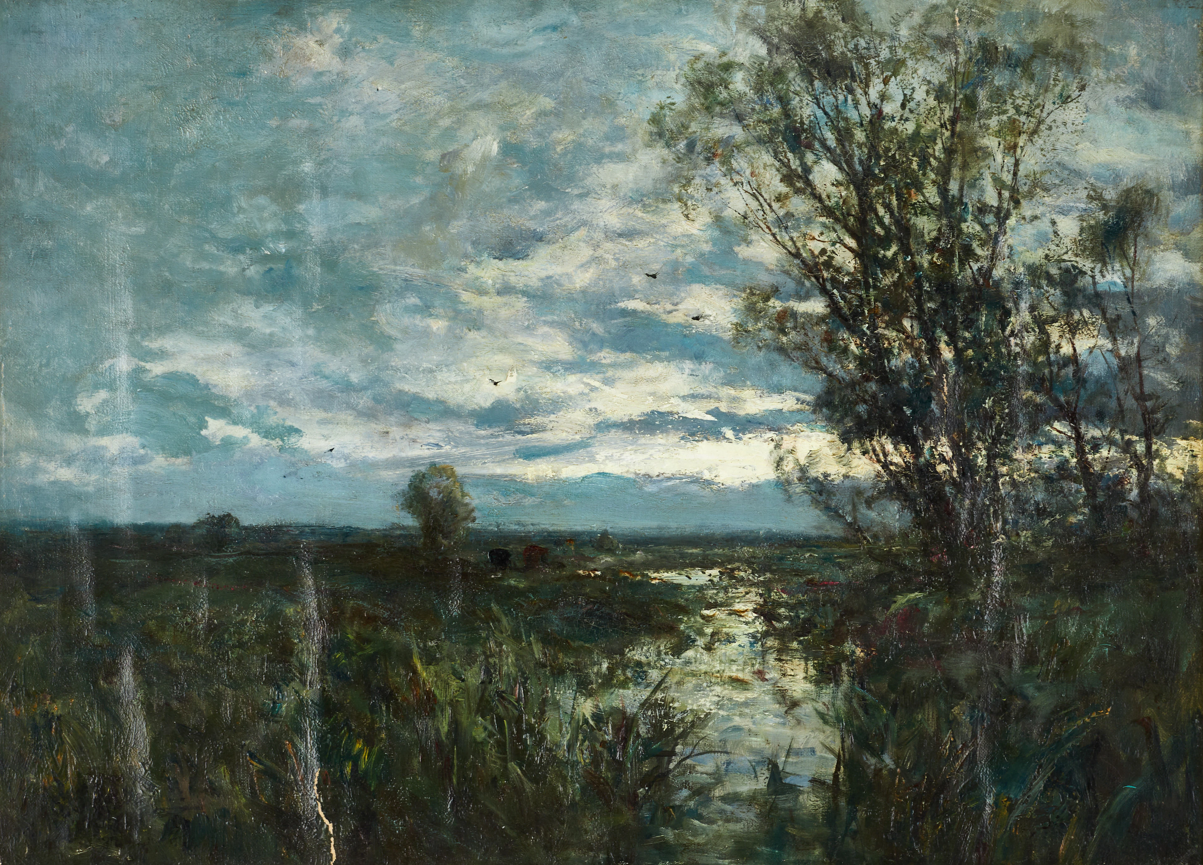 OKÄND KONSTNÄR. Bäcklandskap, sannolikt Frankrike, tidigt 1900-tal