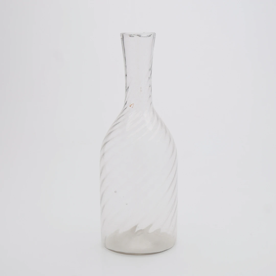KARAFF, SIMPELT VRIDEN, KLARGLAS, 1800-TAL.