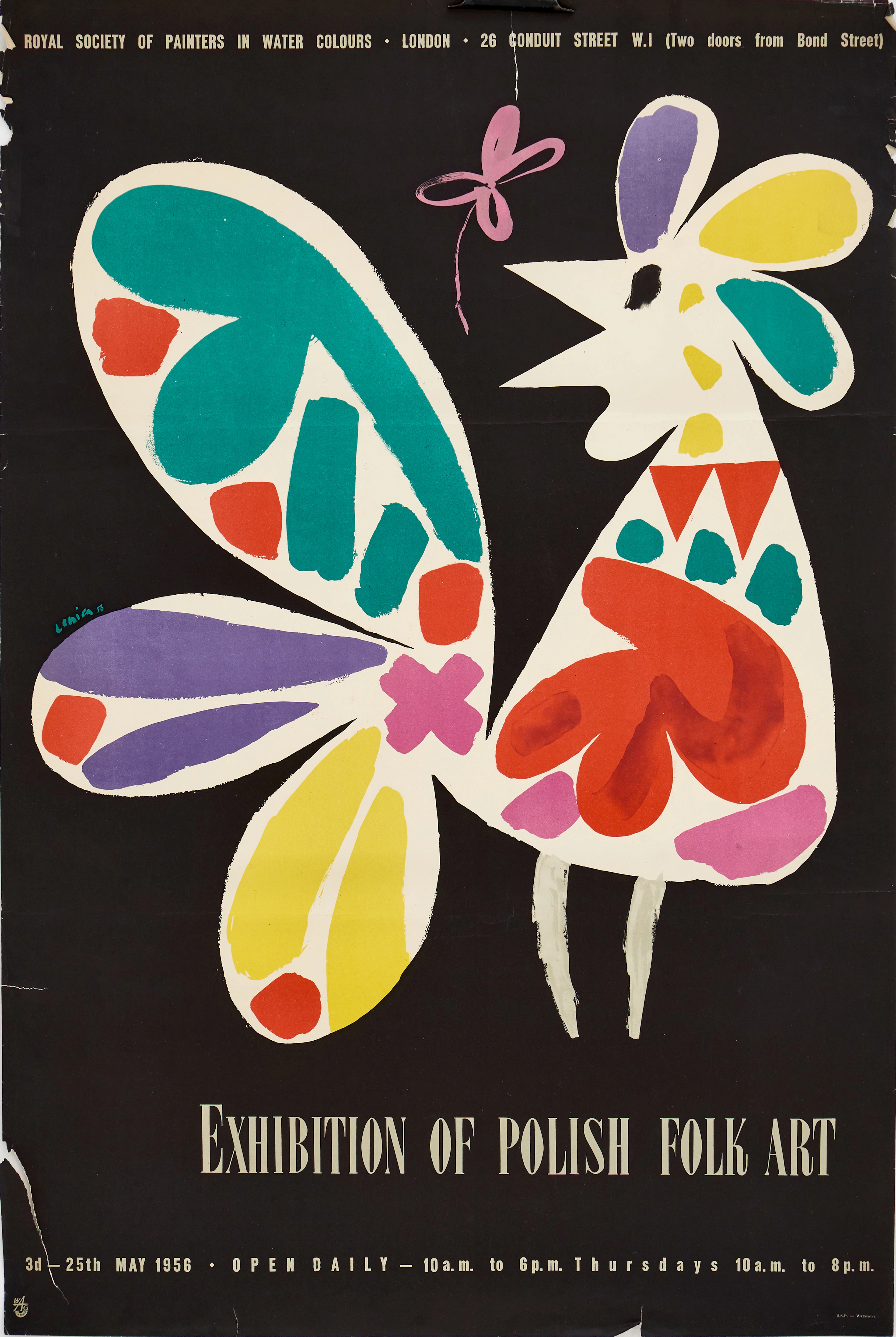 JAN LENICA (Polen, 1928–2001, Tyskland). Utställningsaffisch, Polish