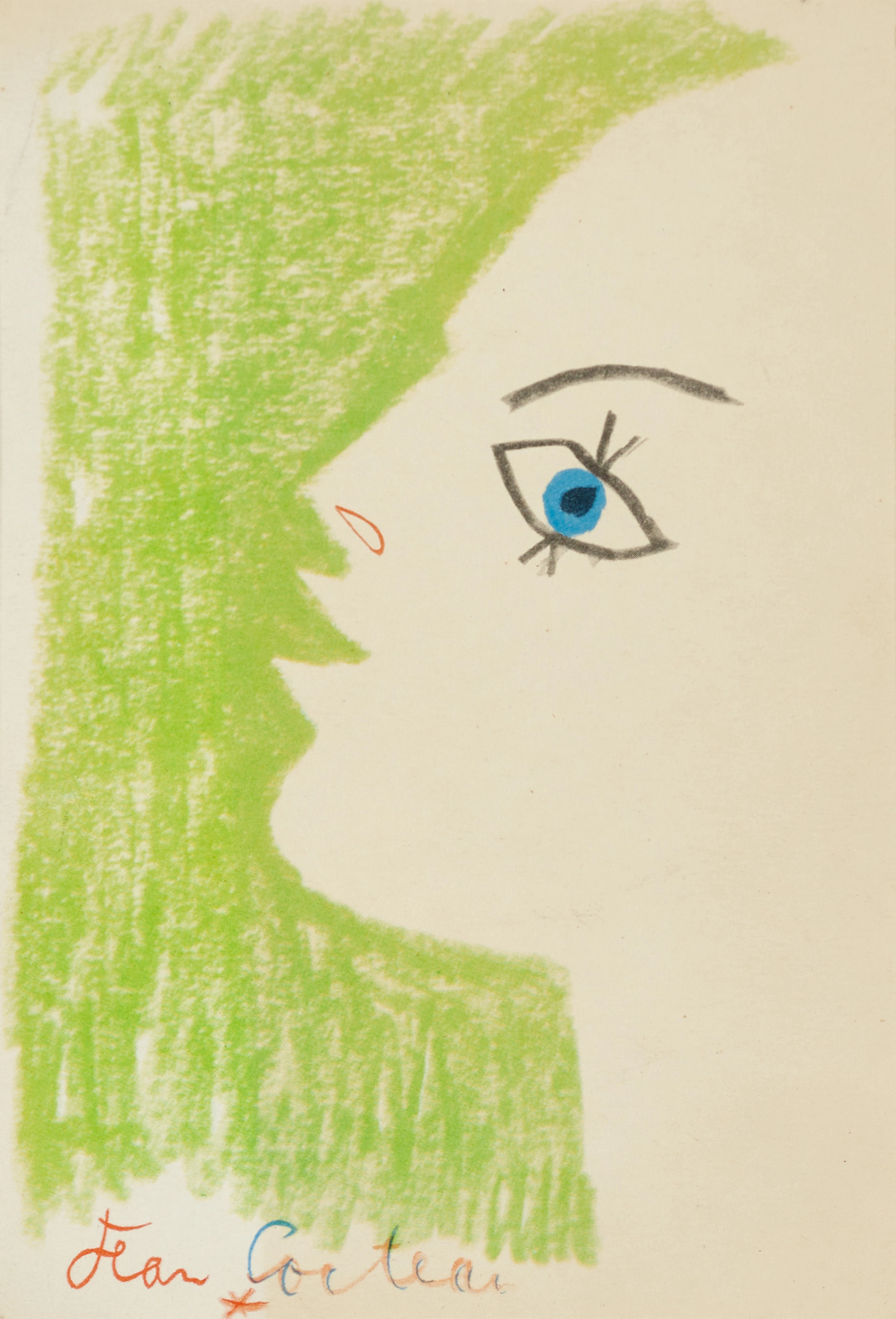 JEAN COCTEAU (FRANKRIKE, 1889-1963). Figurkomposition, vikt blad