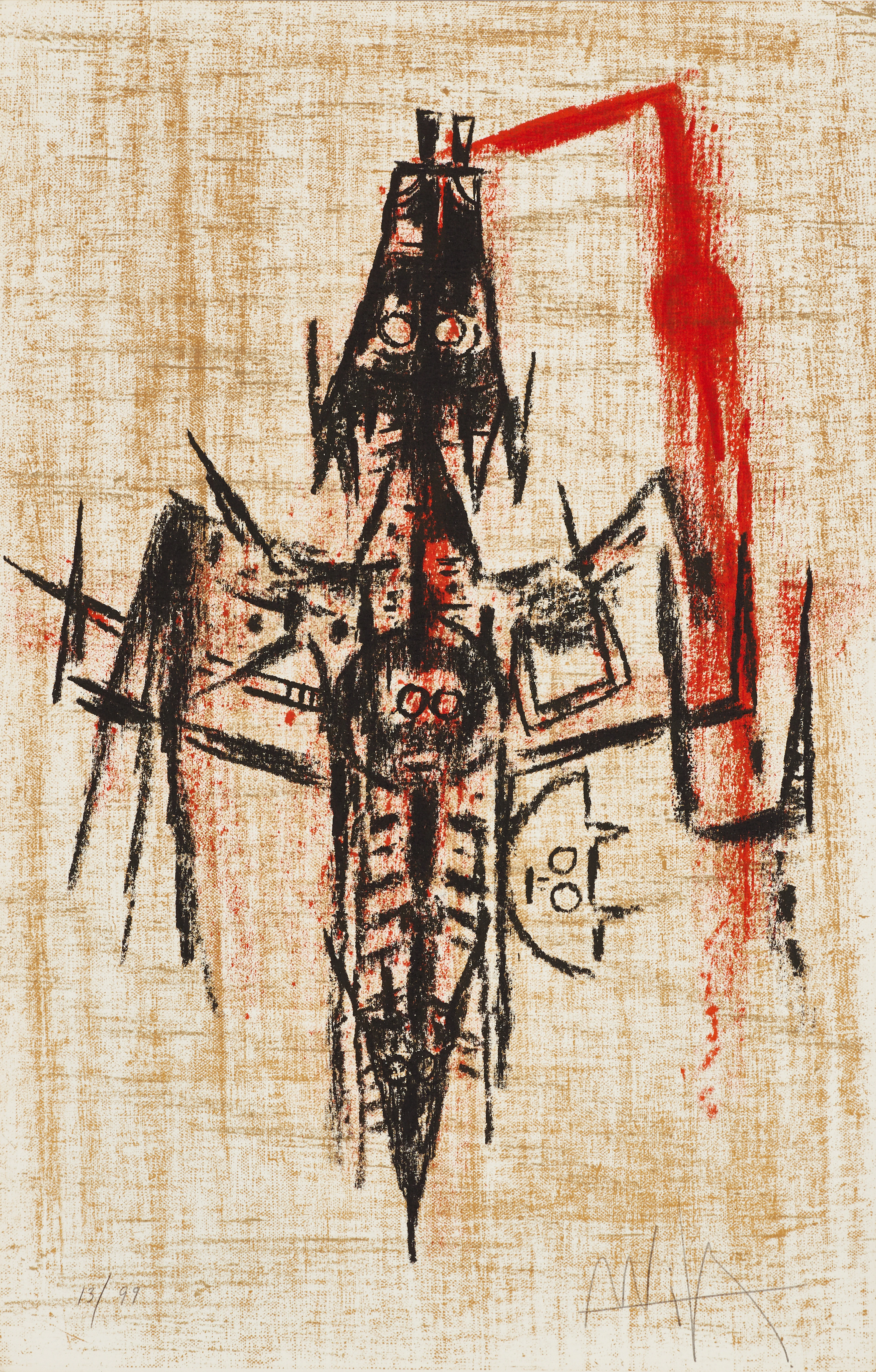WIFREDO LAM (KUBA, 1902-1982). "Le Demeures d´Hypnos", signerad och