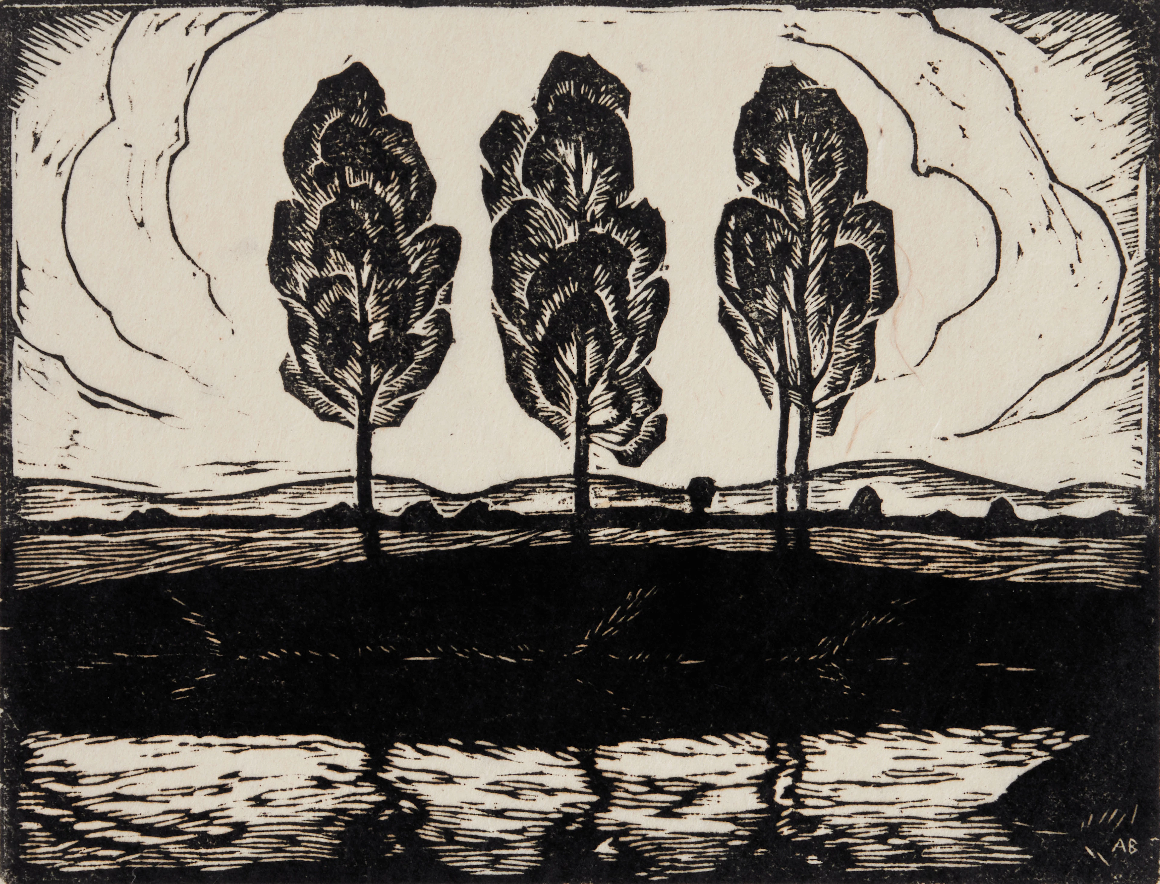 ANNIE BERGMAN (Liège, Belgien 1889 -1987 Stockholm), "Vid åkanten"