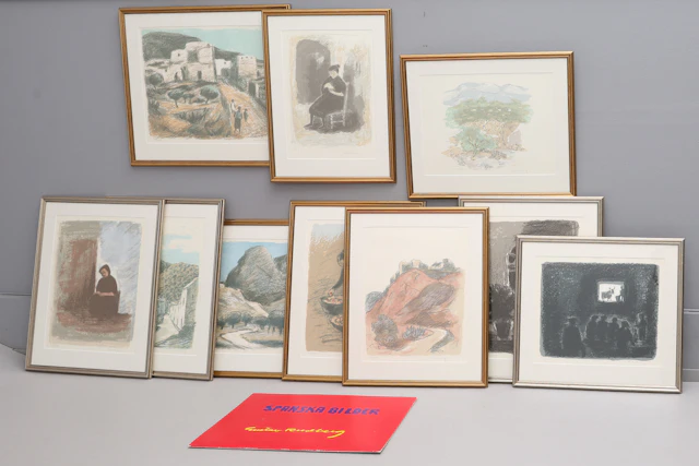 GUSTAV RUDBERG. TIO LITOGRAFIER AV TOLV, UR "SPANSKA BILDER", SIGNERADE