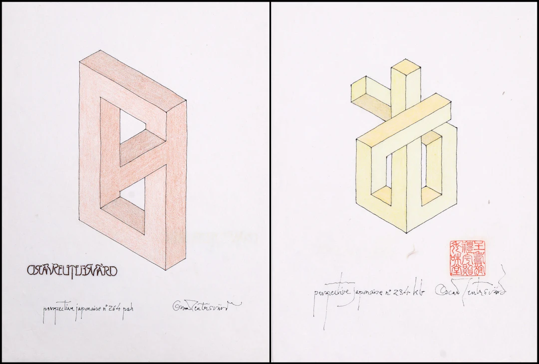 OSCAR REUTERSVÄRD (Sverige, 1915-2002), (2), Perspective japonaise