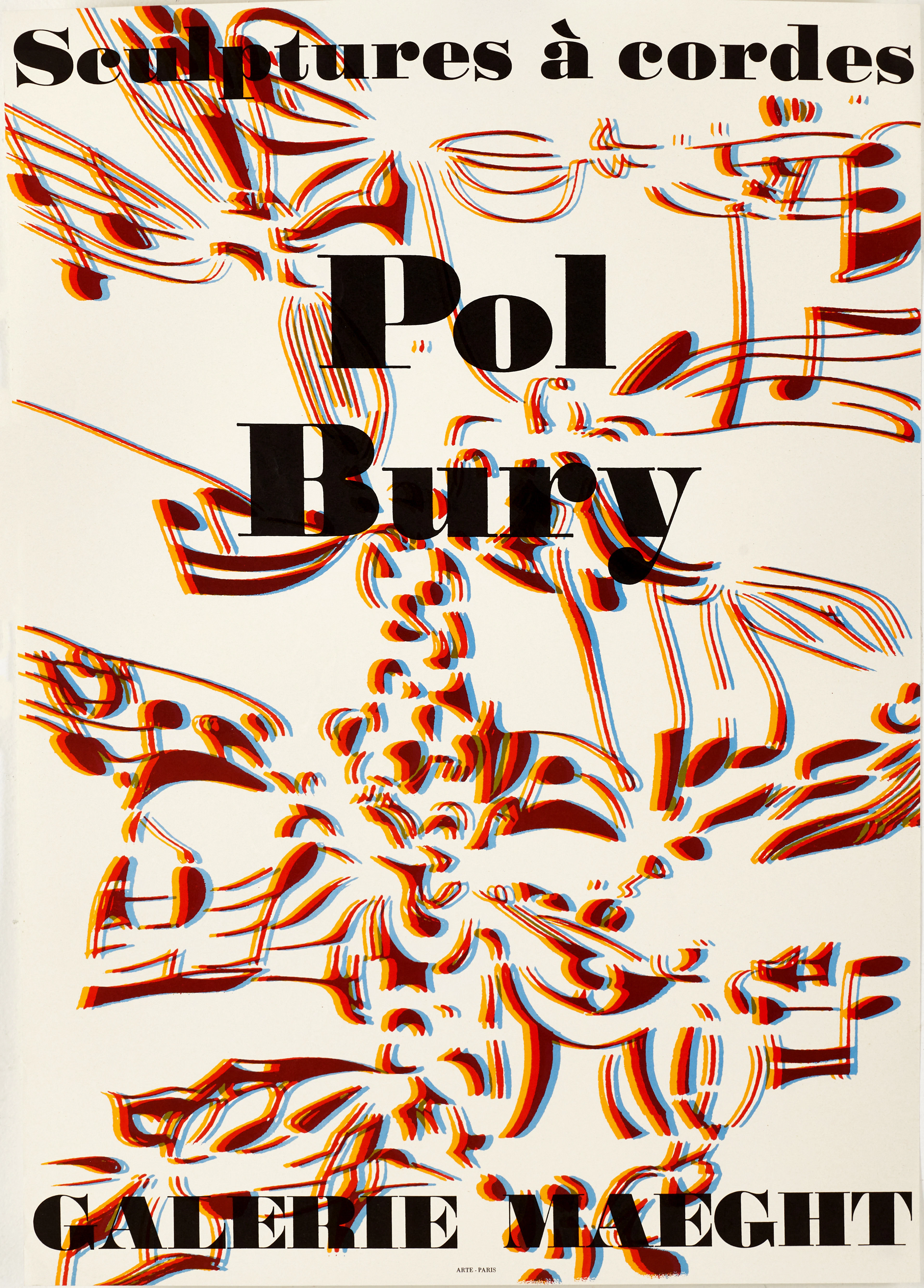 POL BURY (Belgien, 1922-2005). Litografisk utställningsaffisch, "Sculptures