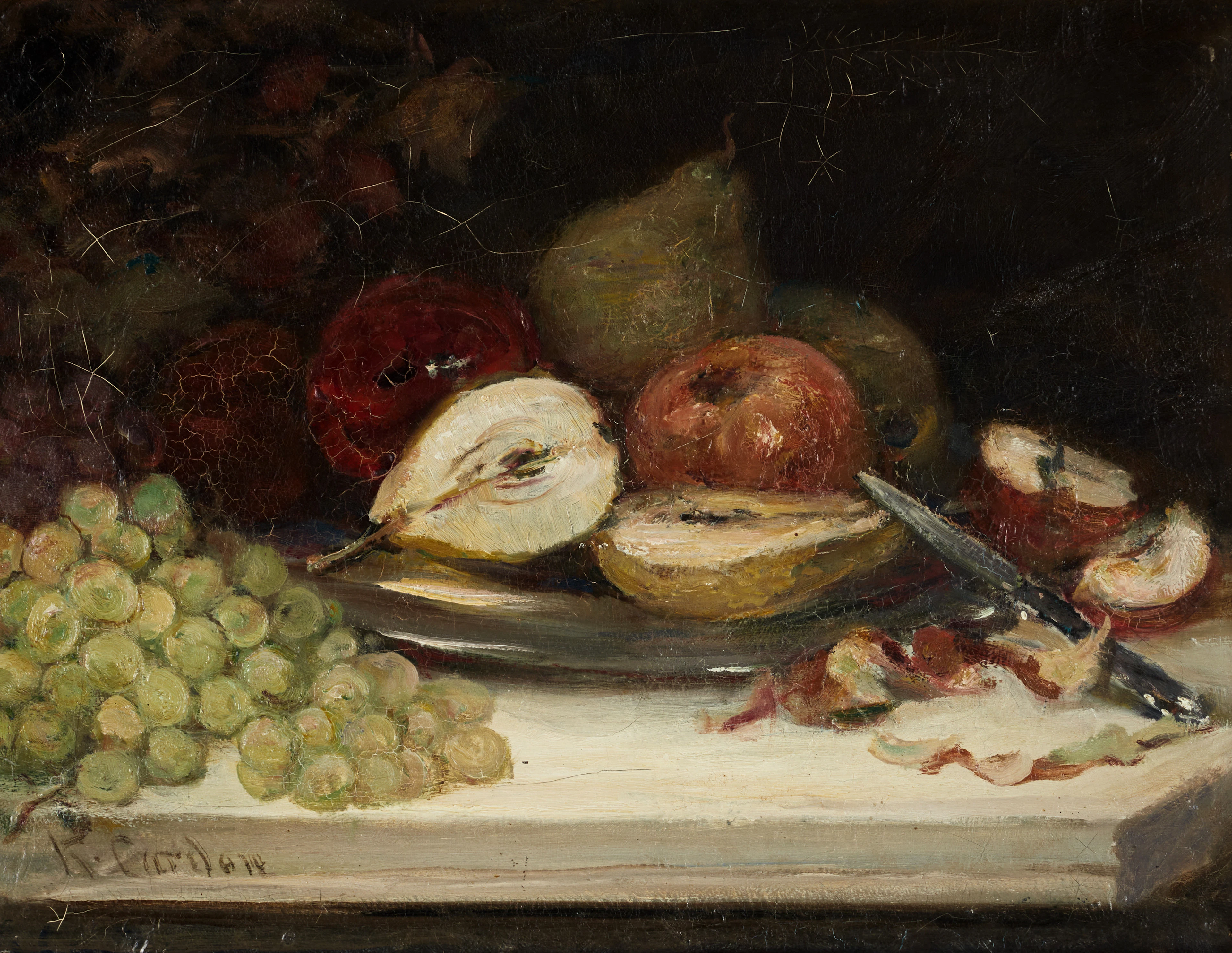 KERSTIN CARDON (SVERIGE, 1843–1924). Fruktstilleben, signerat K. Cardon