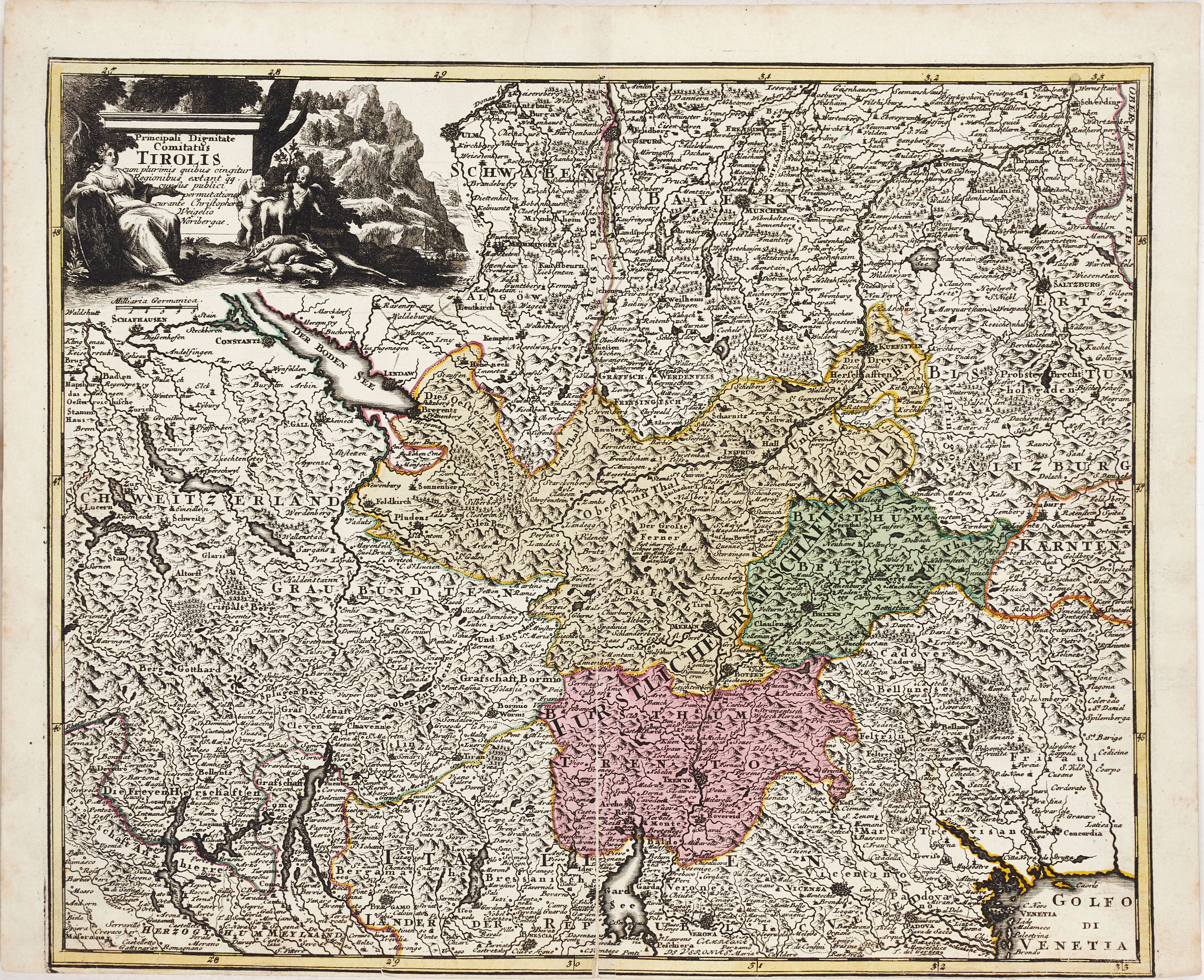 WEIGEL, Principali Dignitate Comitatus Tirolis, 1718. DUFOUR, La Chaine