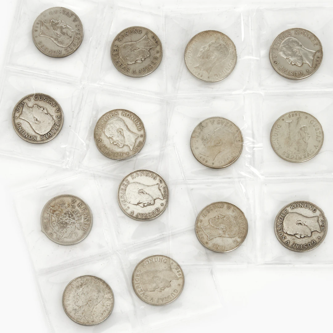 TVÅKRONOR, 14st, Sverige 1897-1940.