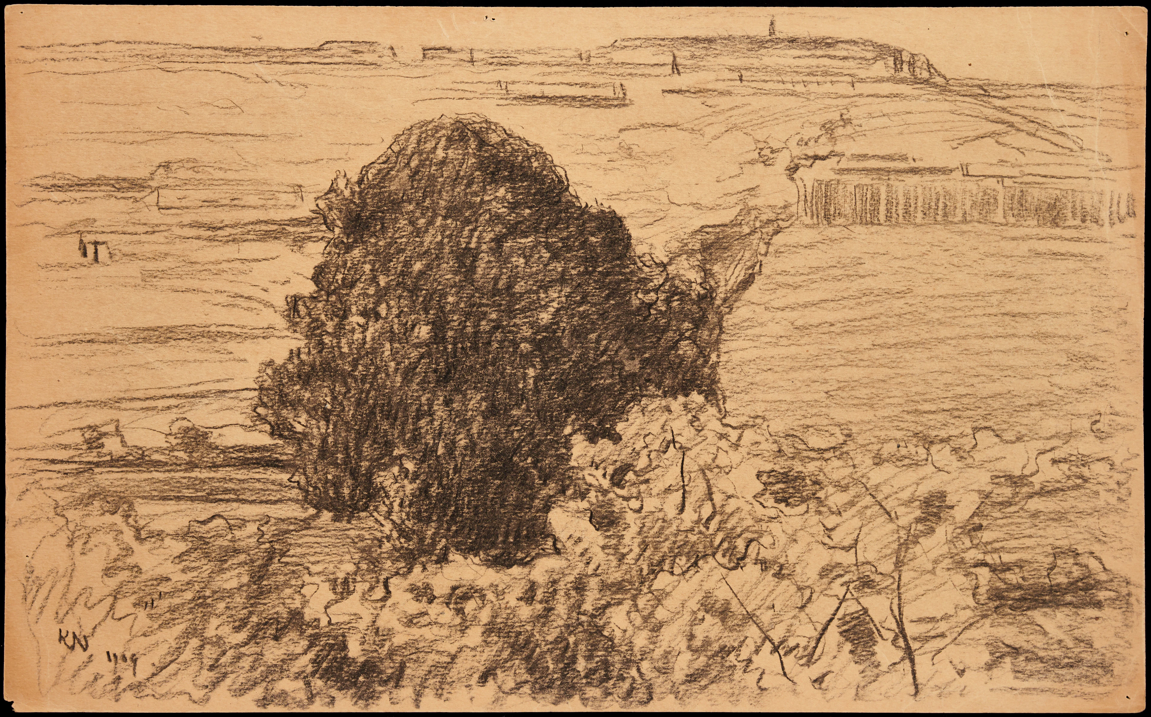 KARL NORDSTRÖM (Tjörn 1855-1923 Drottningholm). Vidsträckt landskap