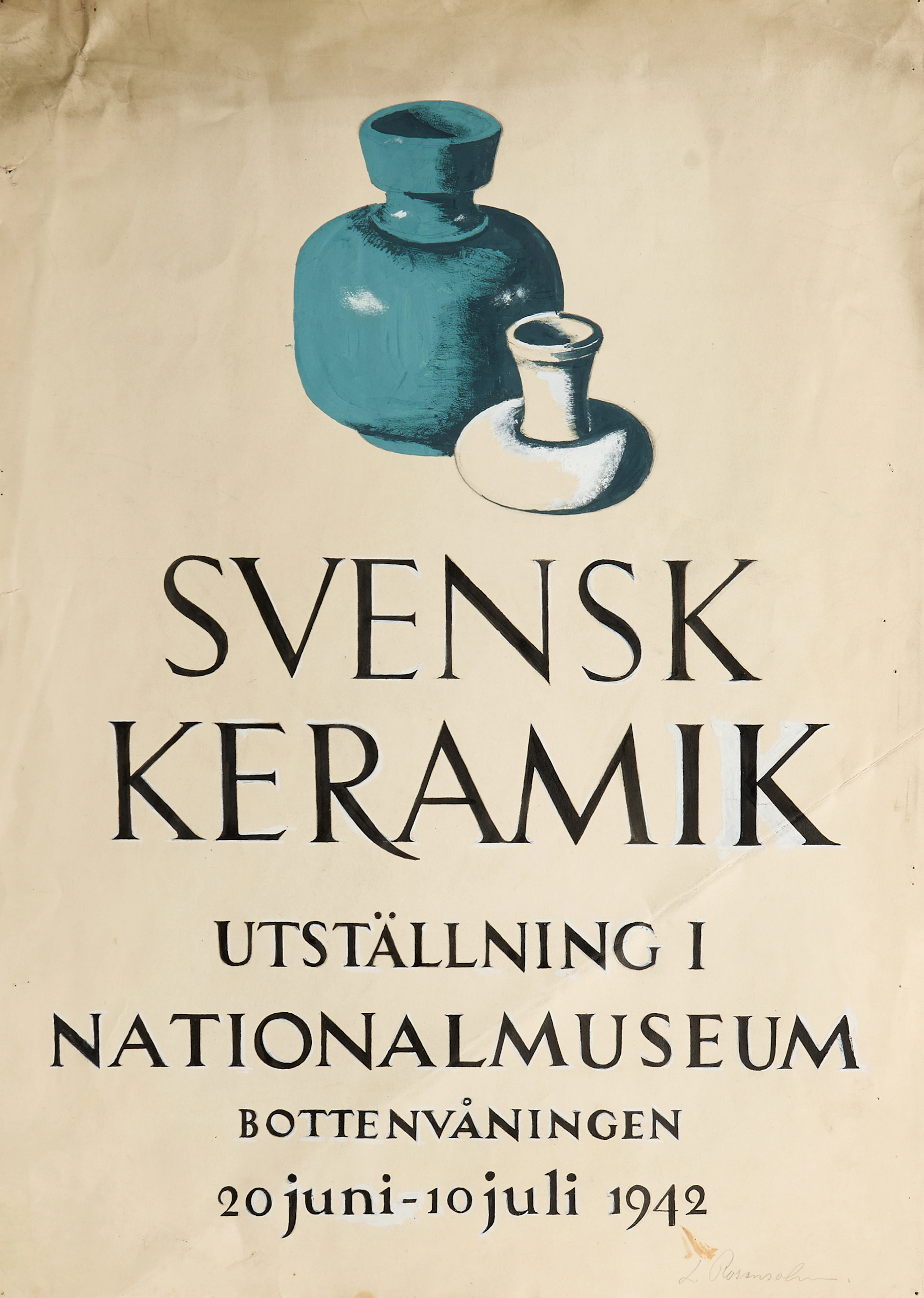 LENNART ROSENSOHN (1918-1994), "SVENSK KERAMIK utställning i NATIONALMUSEUM